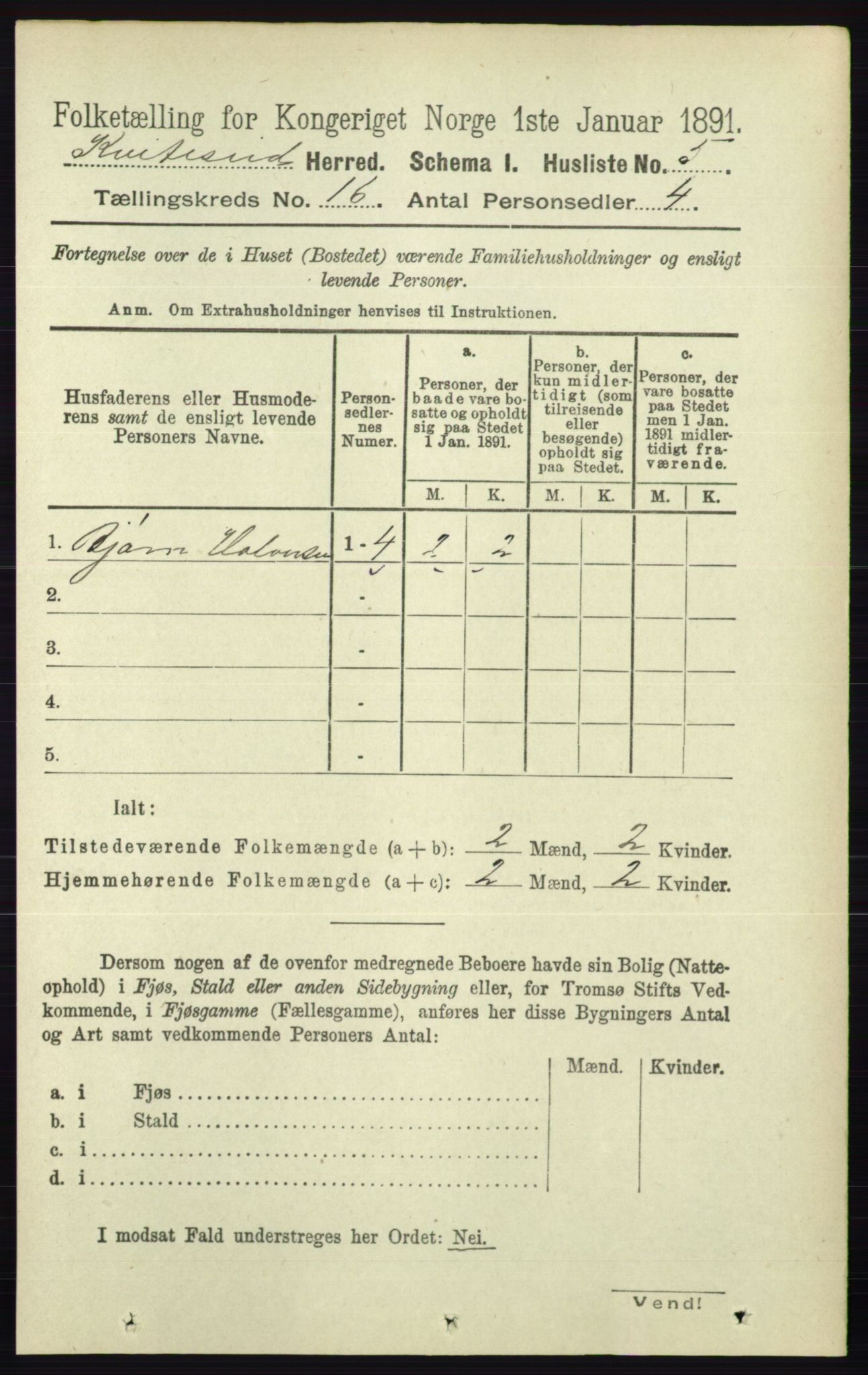 RA, 1891 census for 0829 Kviteseid, 1891, p. 3617