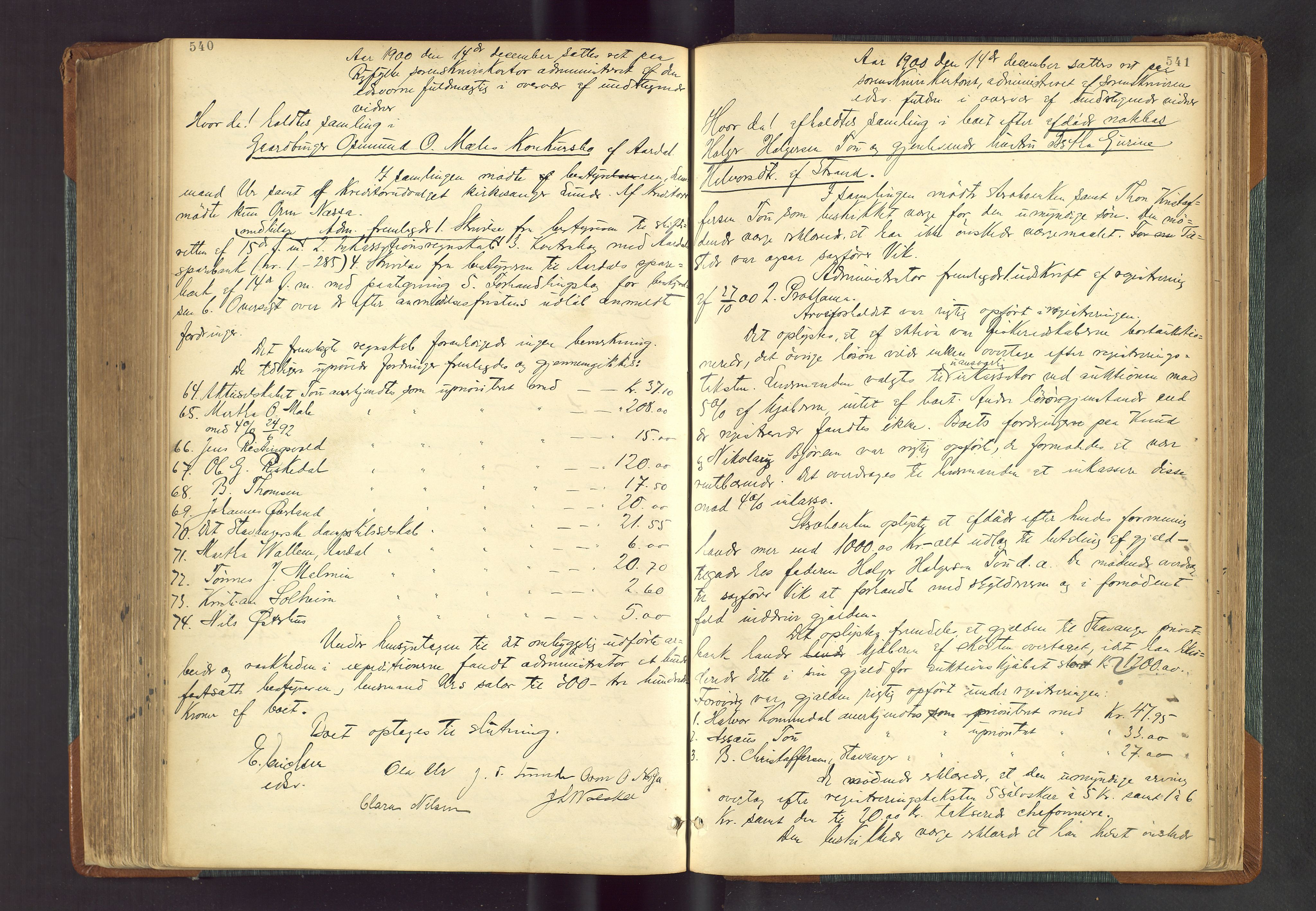 Ryfylke tingrett, AV/SAST-A-100055/001/IV/IVF/L0013: Skifteforhandlingsprotokoll D2 Høle og Rennesøy, 1880-1902, p. 540-541