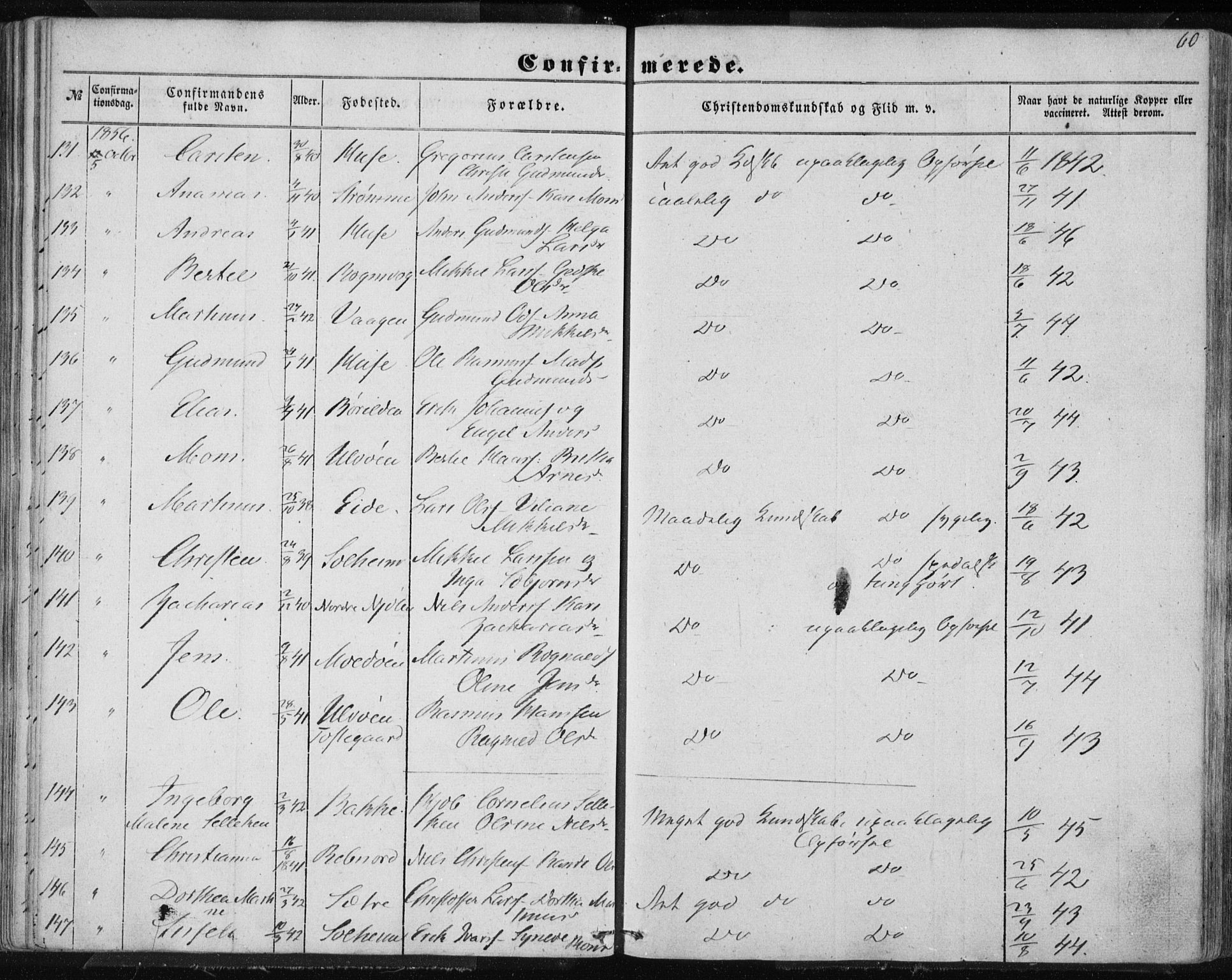 Lindås Sokneprestembete, AV/SAB-A-76701/H/Haa/Haaa/L0013: Parish register (official) no. A 13, 1848-1862, p. 60