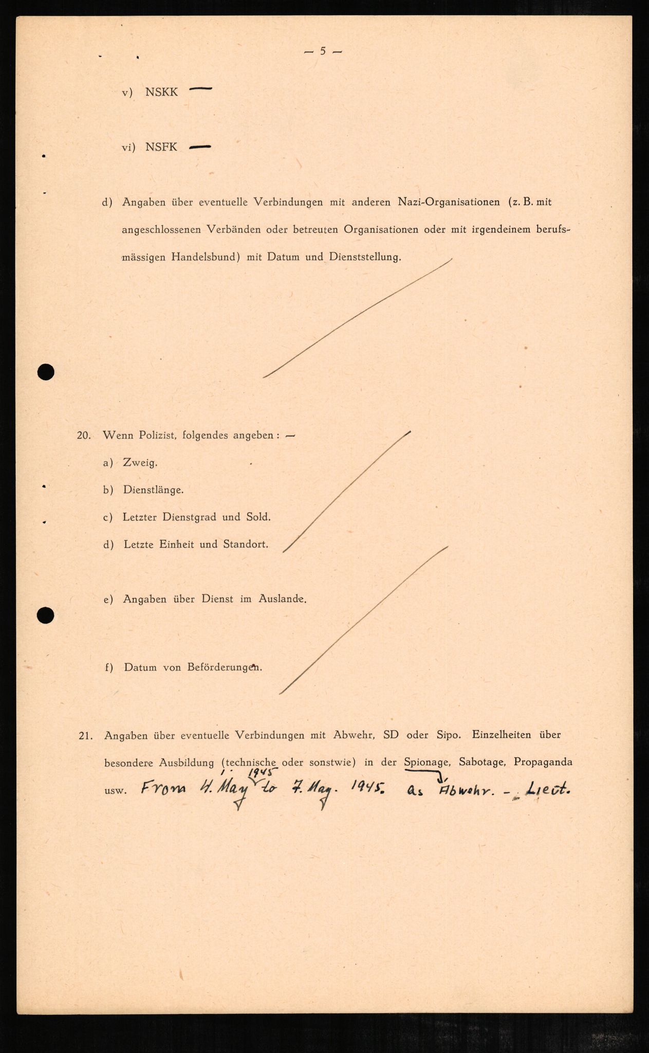 Forsvaret, Forsvarets overkommando II, AV/RA-RAFA-3915/D/Db/L0002: CI Questionaires. Tyske okkupasjonsstyrker i Norge. Tyskere., 1945-1946, p. 571