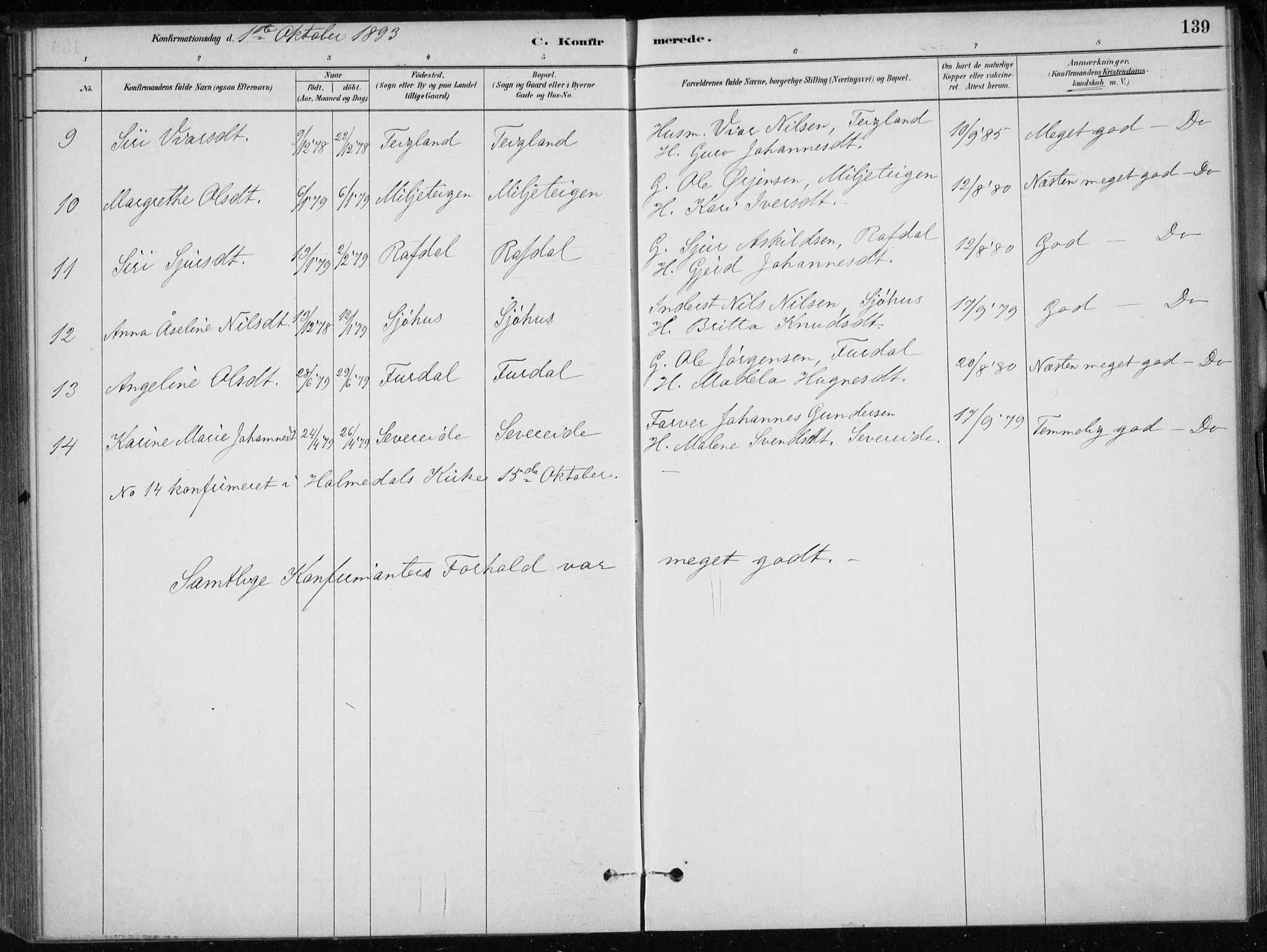 Skånevik sokneprestembete, SAB/A-77801/H/Haa: Parish register (official) no. E  1, 1879-1901, p. 139