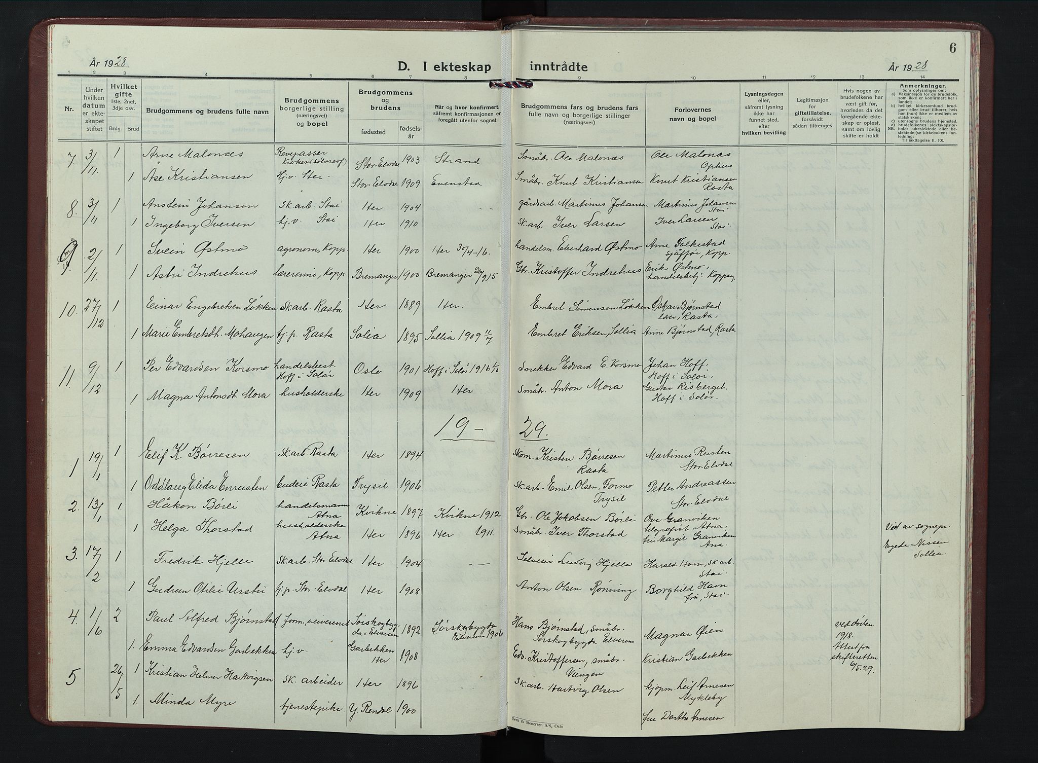 Stor-Elvdal prestekontor, AV/SAH-PREST-052/H/Ha/Hab/L0009: Parish register (copy) no. 9, 1927-1955, p. 6