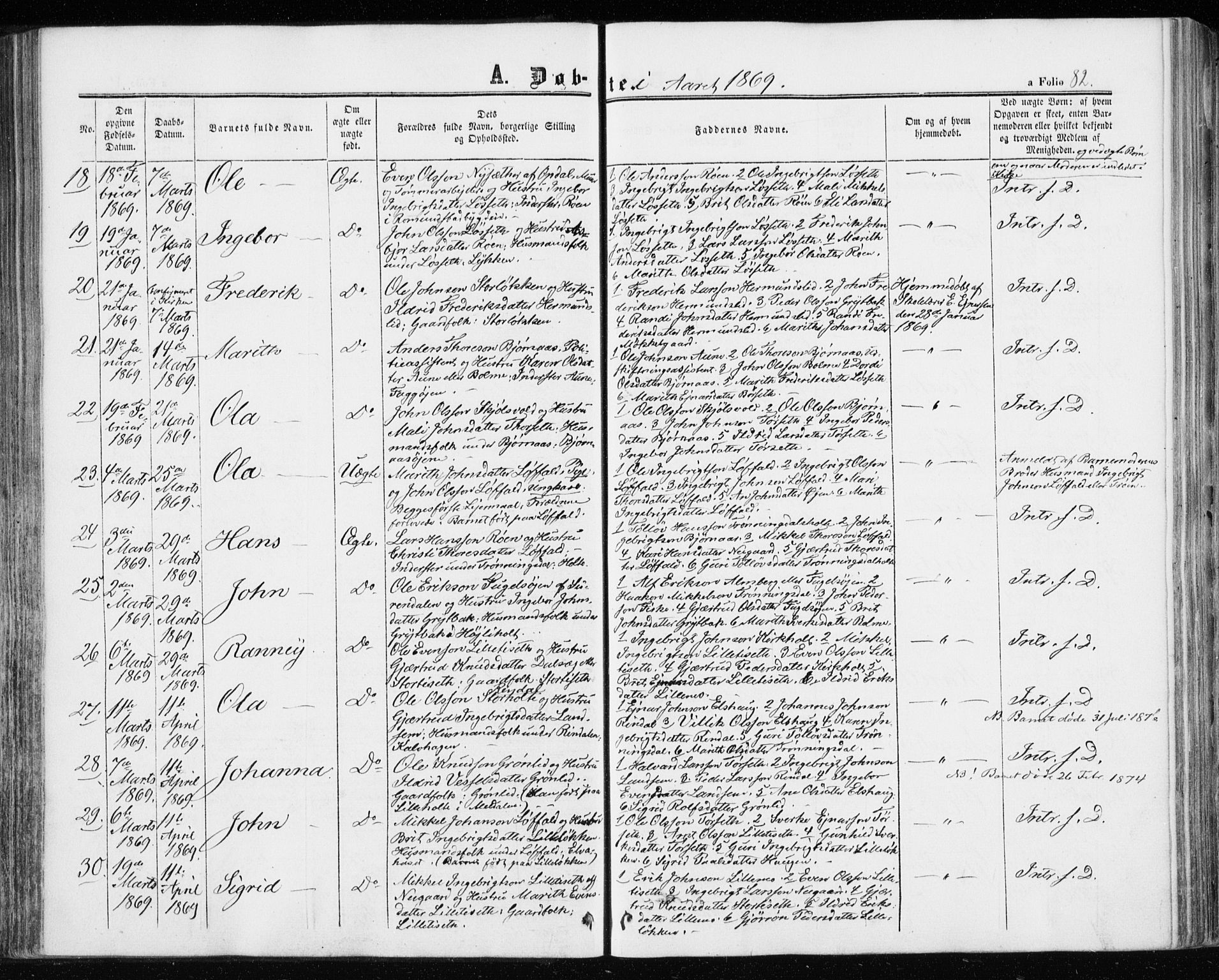 Ministerialprotokoller, klokkerbøker og fødselsregistre - Møre og Romsdal, SAT/A-1454/598/L1067: Parish register (official) no. 598A01, 1858-1871, p. 82