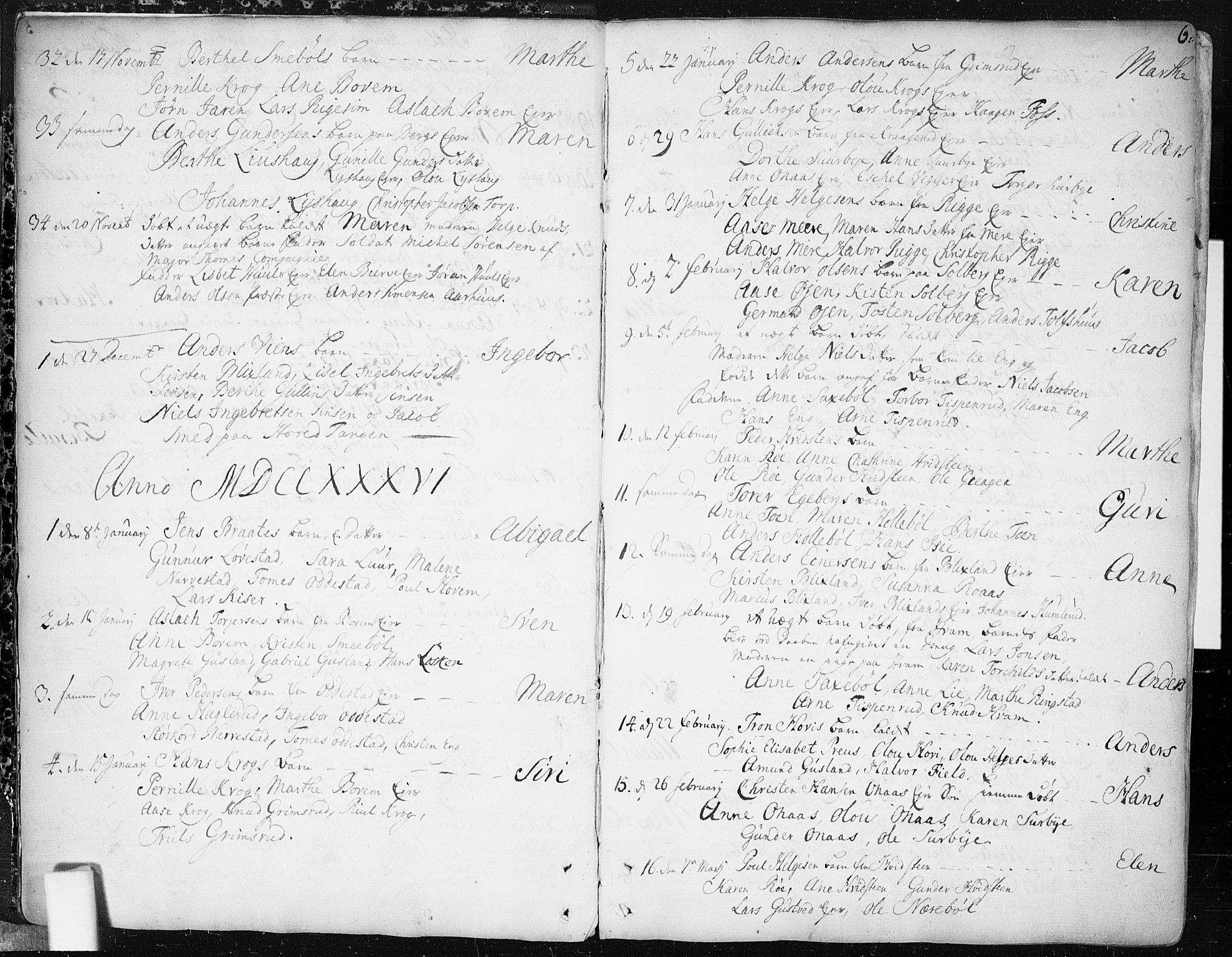 Hobøl prestekontor Kirkebøker, SAO/A-2002/F/Fa/L0001: Parish register (official) no. I 1, 1733-1814, p. 6