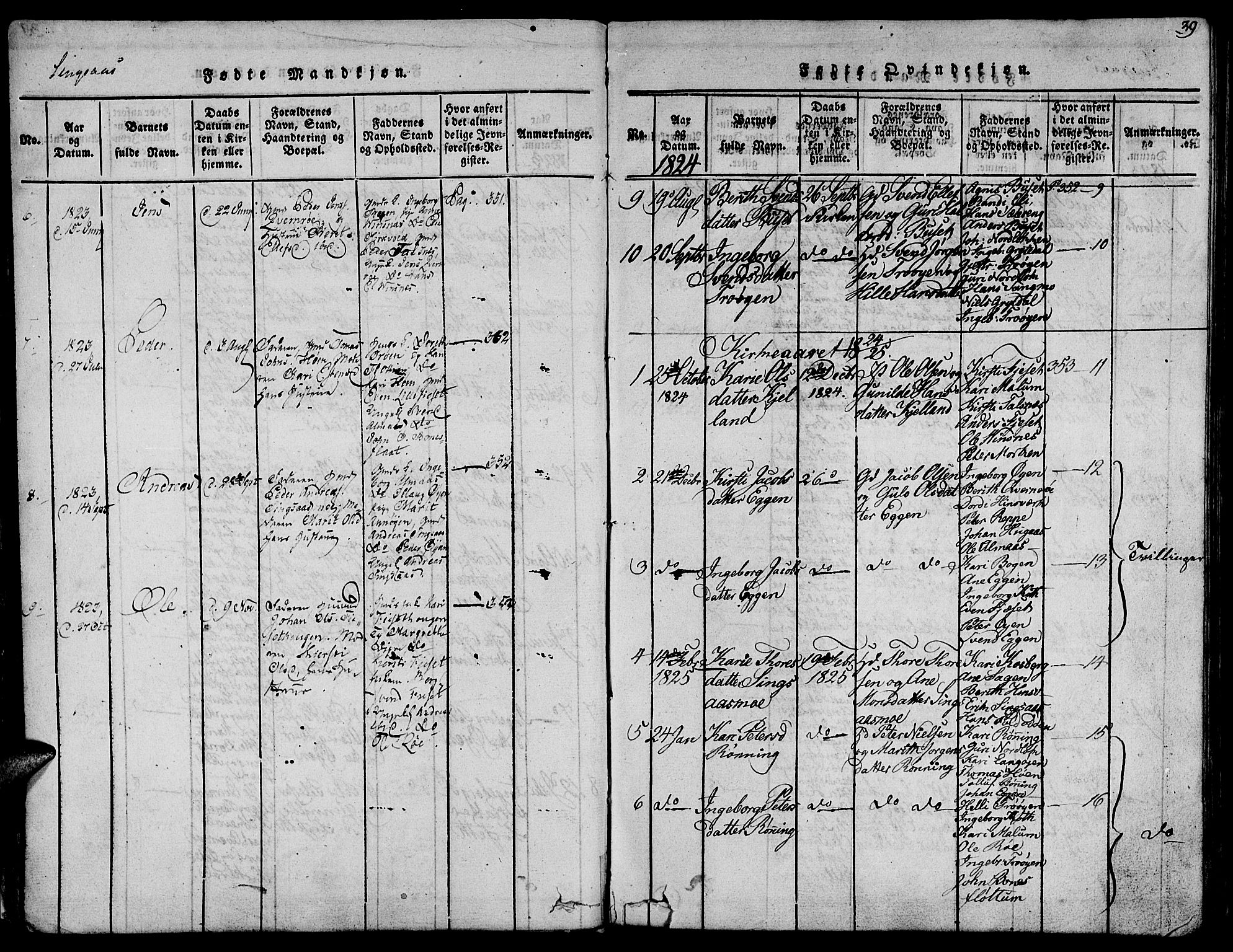Ministerialprotokoller, klokkerbøker og fødselsregistre - Sør-Trøndelag, SAT/A-1456/685/L0955: Parish register (official) no. 685A03 /2, 1817-1829, p. 39