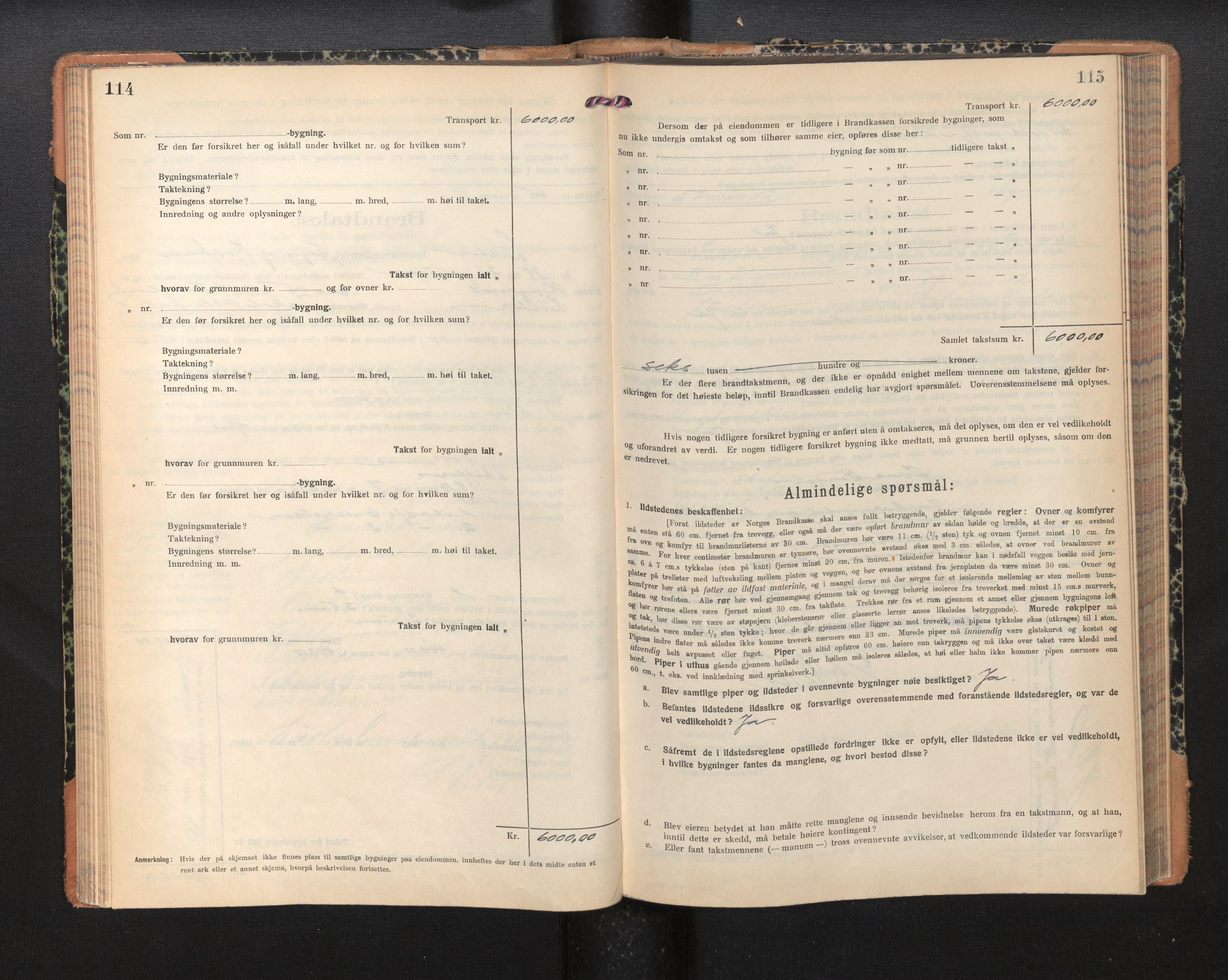 Lensmannen i Luster, SAB/A-29301/0012/L0008: Branntakstprotokoll, skjematakst, 1935-1949, p. 114-115