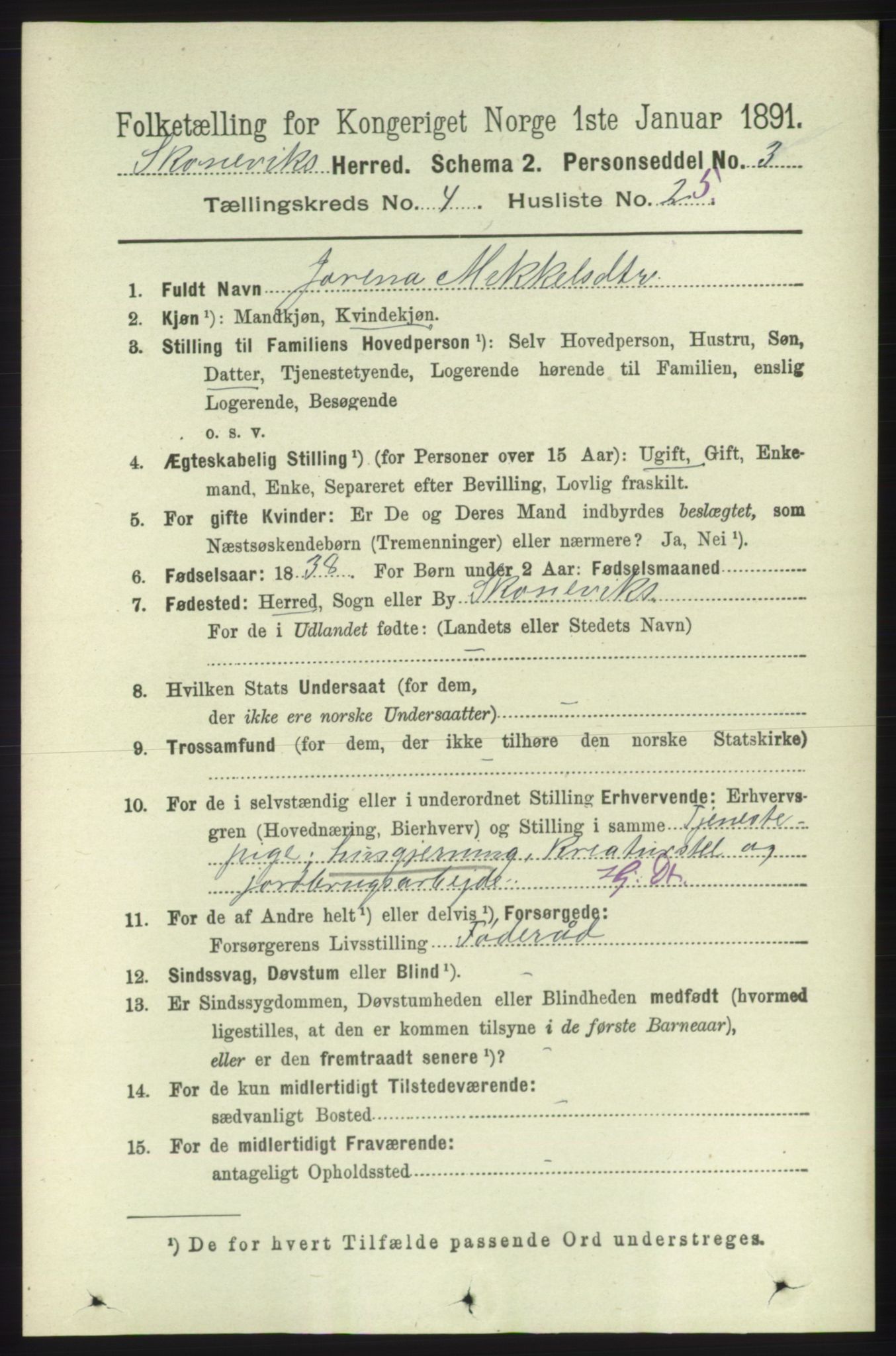 RA, 1891 census for 1212 Skånevik, 1891, p. 973