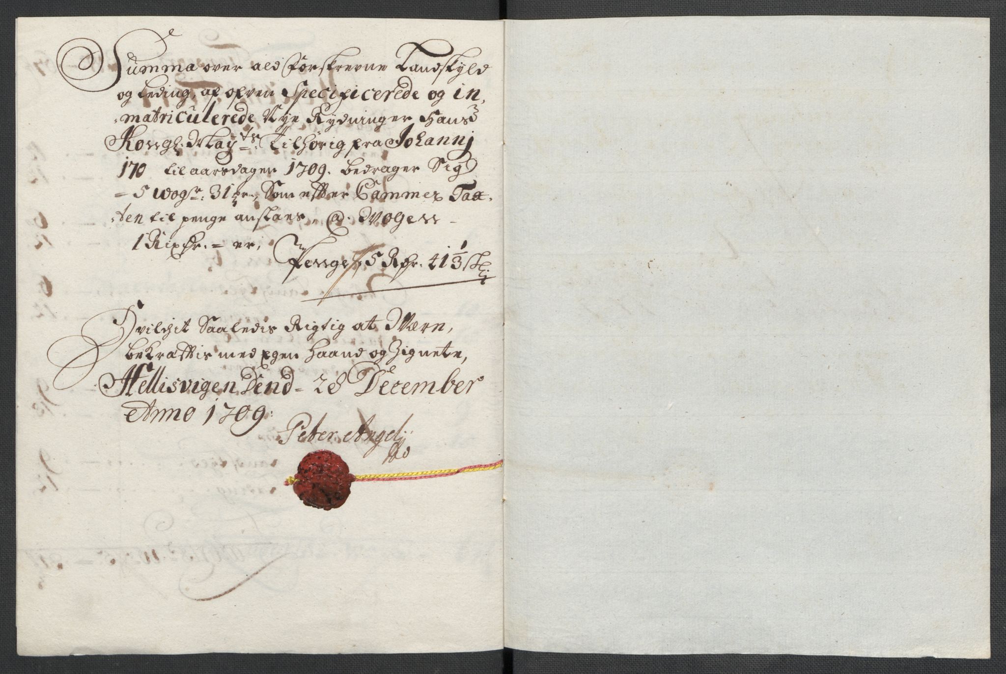 Rentekammeret inntil 1814, Reviderte regnskaper, Fogderegnskap, RA/EA-4092/R65/L4510: Fogderegnskap Helgeland, 1708-1709, p. 150