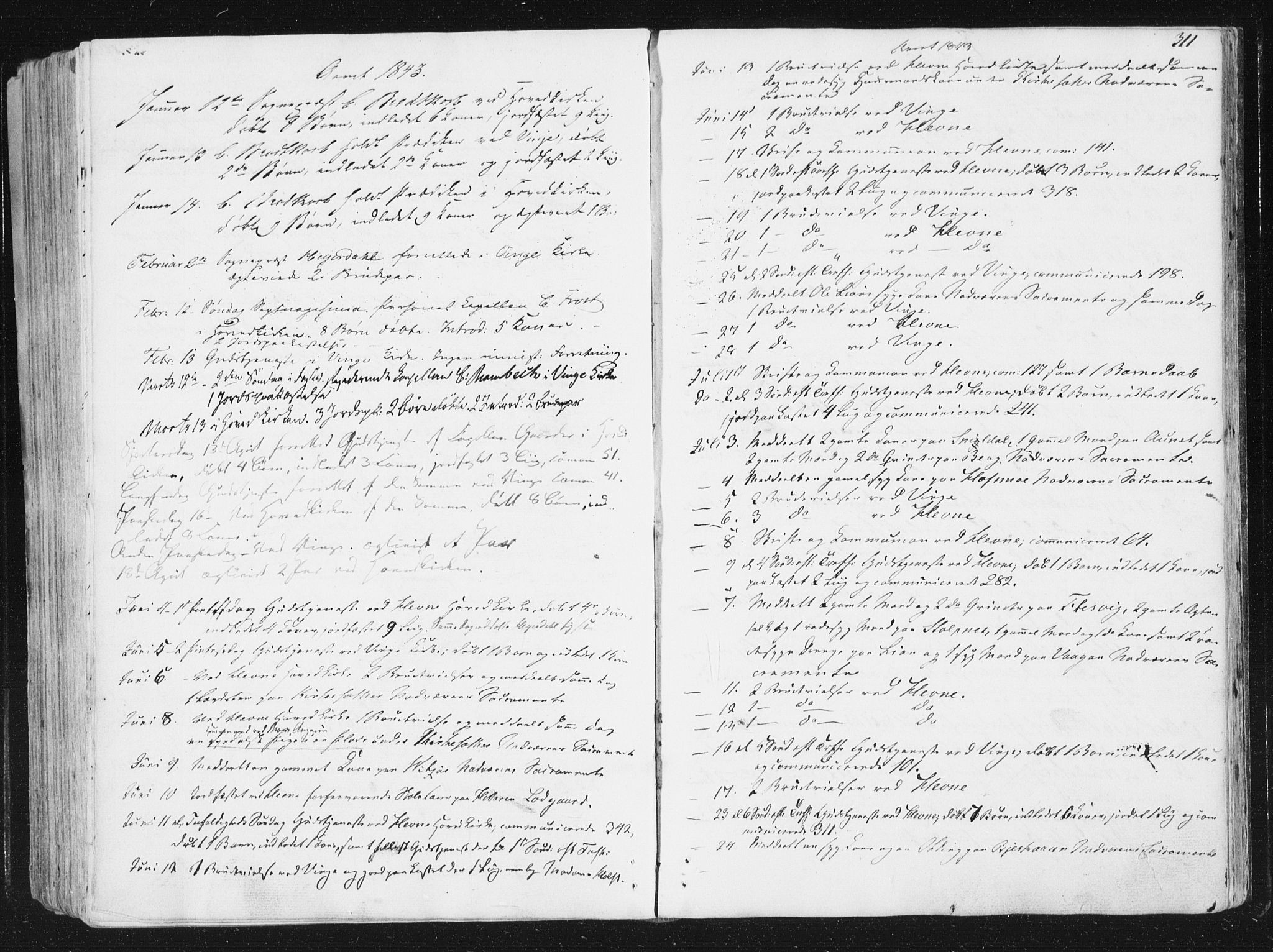 Ministerialprotokoller, klokkerbøker og fødselsregistre - Sør-Trøndelag, SAT/A-1456/630/L0493: Parish register (official) no. 630A06, 1841-1851, p. 311