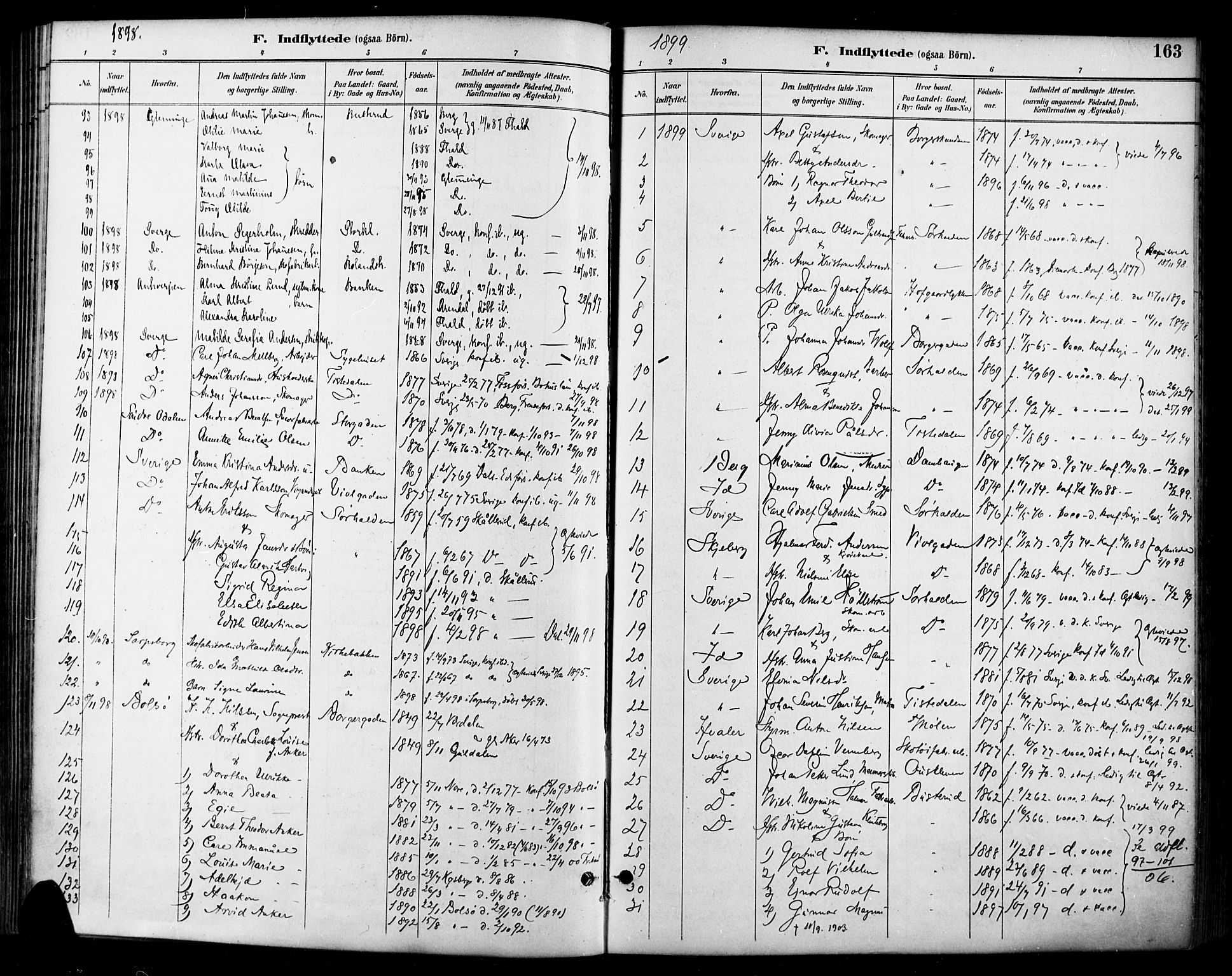 Halden prestekontor Kirkebøker, SAO/A-10909/F/Fa/L0014: Parish register (official) no. I 14, 1890-1906, p. 163