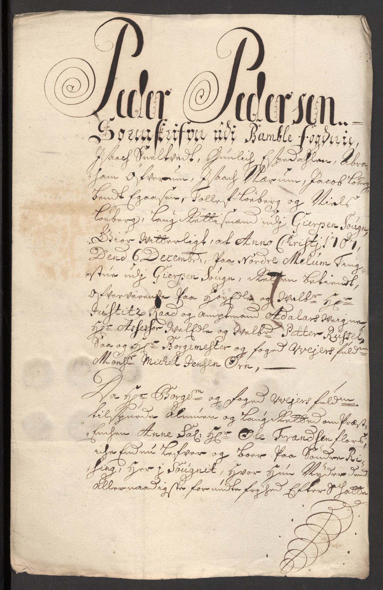 Rentekammeret inntil 1814, Reviderte regnskaper, Fogderegnskap, AV/RA-EA-4092/R36/L2117: Fogderegnskap Øvre og Nedre Telemark og Bamble, 1707, p. 500