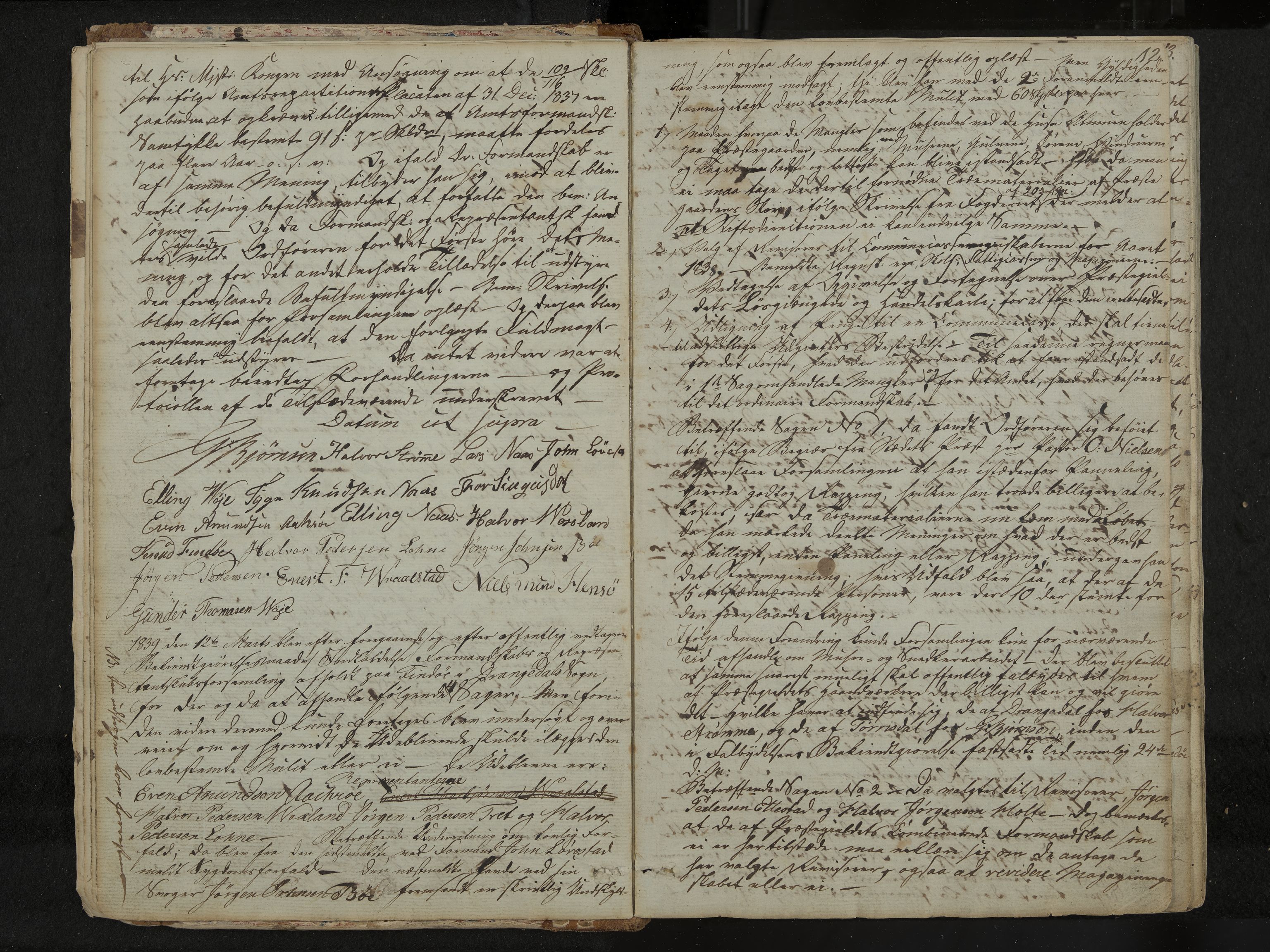 Drangedal formannskap og sentraladministrasjon, IKAK/0817021/A/L0001: Møtebok, 1837-1870, p. 12