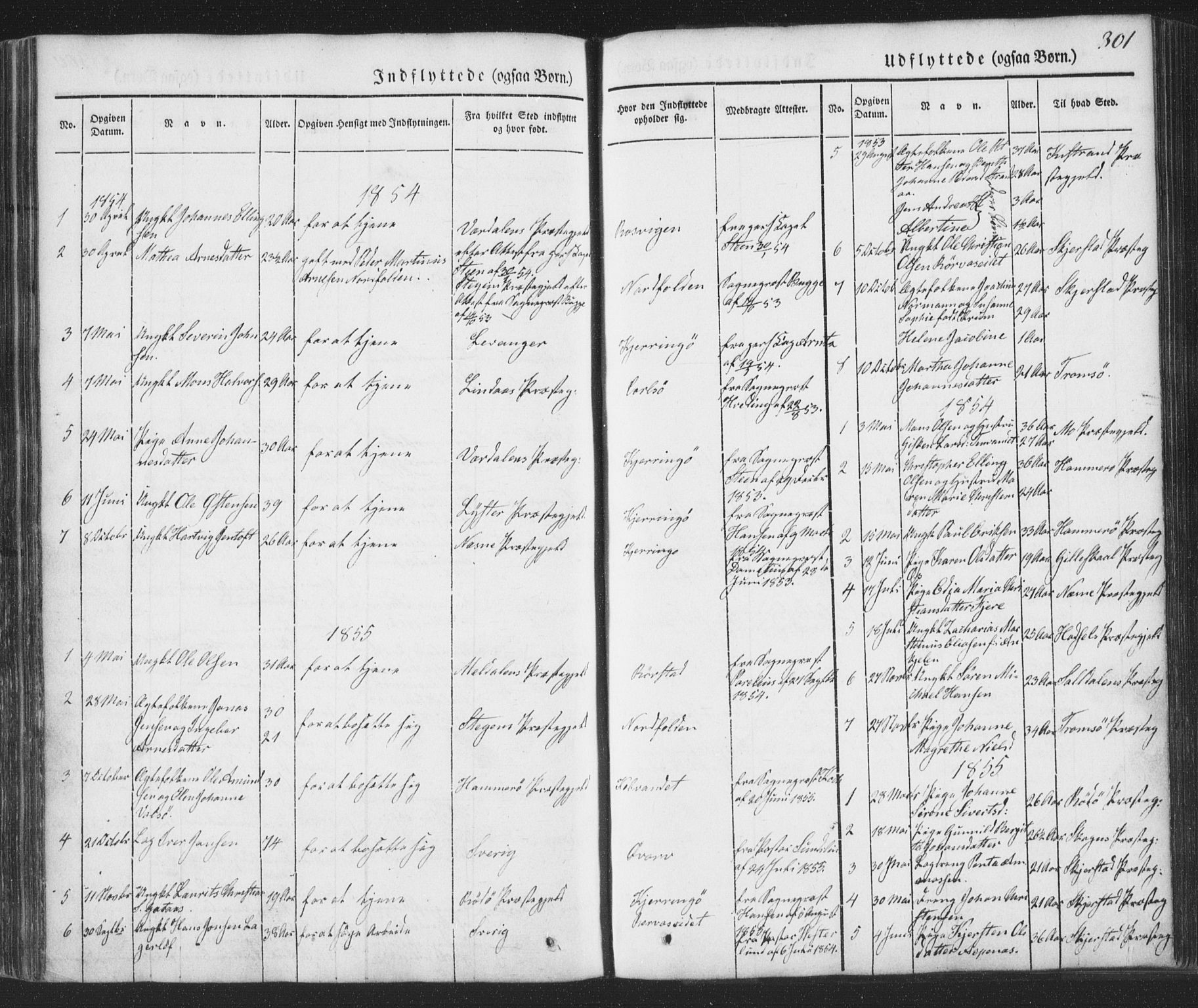Ministerialprotokoller, klokkerbøker og fødselsregistre - Nordland, SAT/A-1459/853/L0769: Parish register (official) no. 853A08, 1836-1856, p. 301