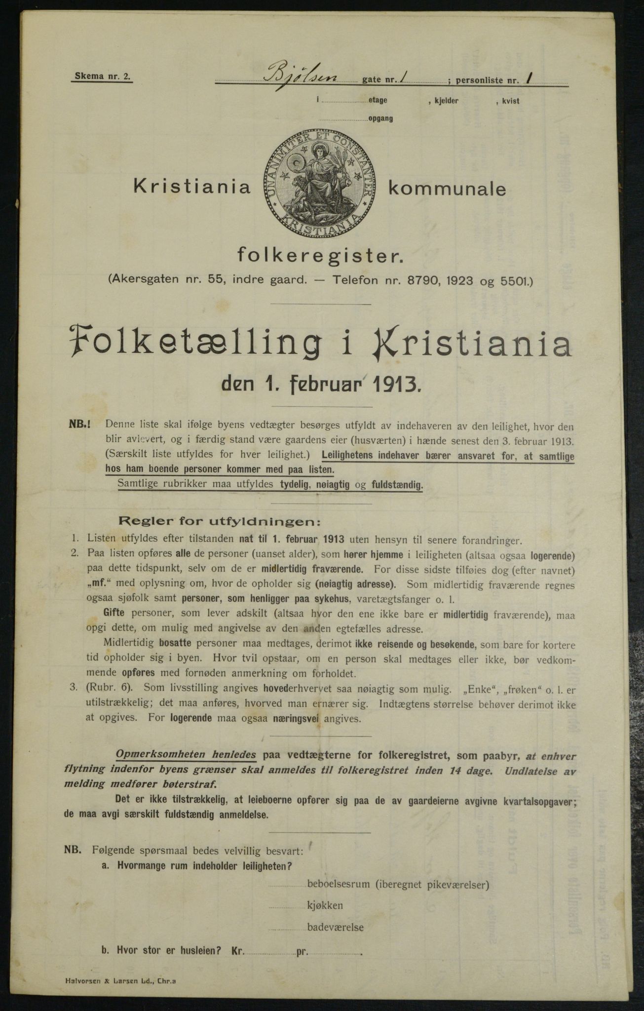 OBA, Municipal Census 1913 for Kristiania, 1913, p. 6303