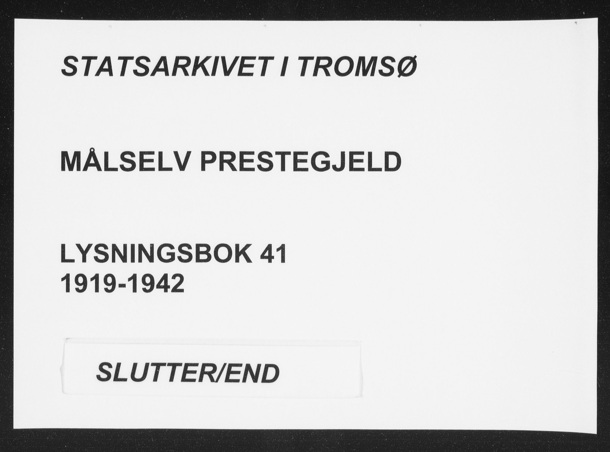 Målselv sokneprestembete, SATØ/S-1311/I/Id/L0041: Banns register no. 41, 1919-1942