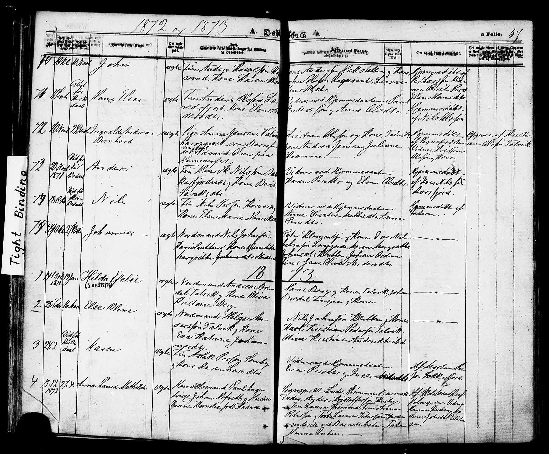 Talvik sokneprestkontor, SATØ/S-1337/H/Ha/L0011kirke: Parish register (official) no. 11, 1864-1877, p. 57