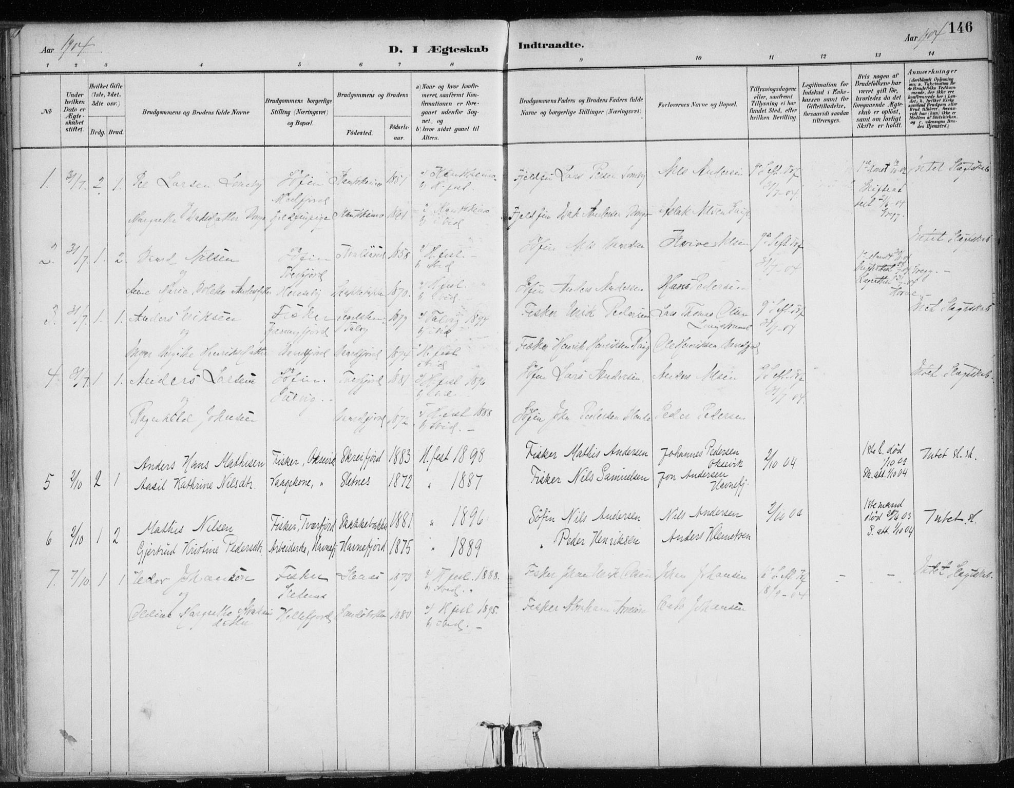Hammerfest sokneprestkontor, SATØ/S-1347/H/Ha/L0013.kirke: Parish register (official) no. 13, 1898-1917, p. 146