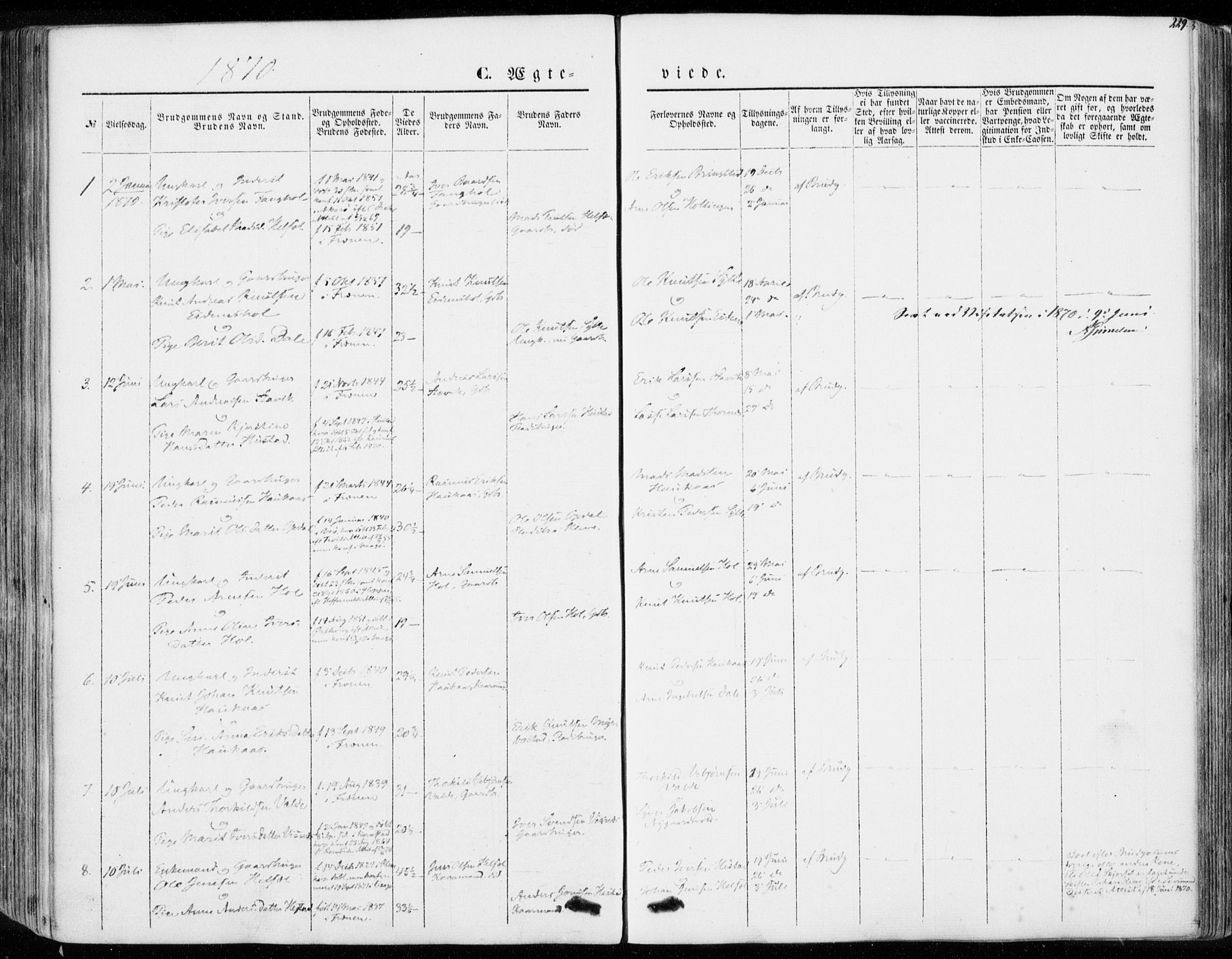 Ministerialprotokoller, klokkerbøker og fødselsregistre - Møre og Romsdal, SAT/A-1454/565/L0748: Parish register (official) no. 565A02, 1845-1872, p. 229