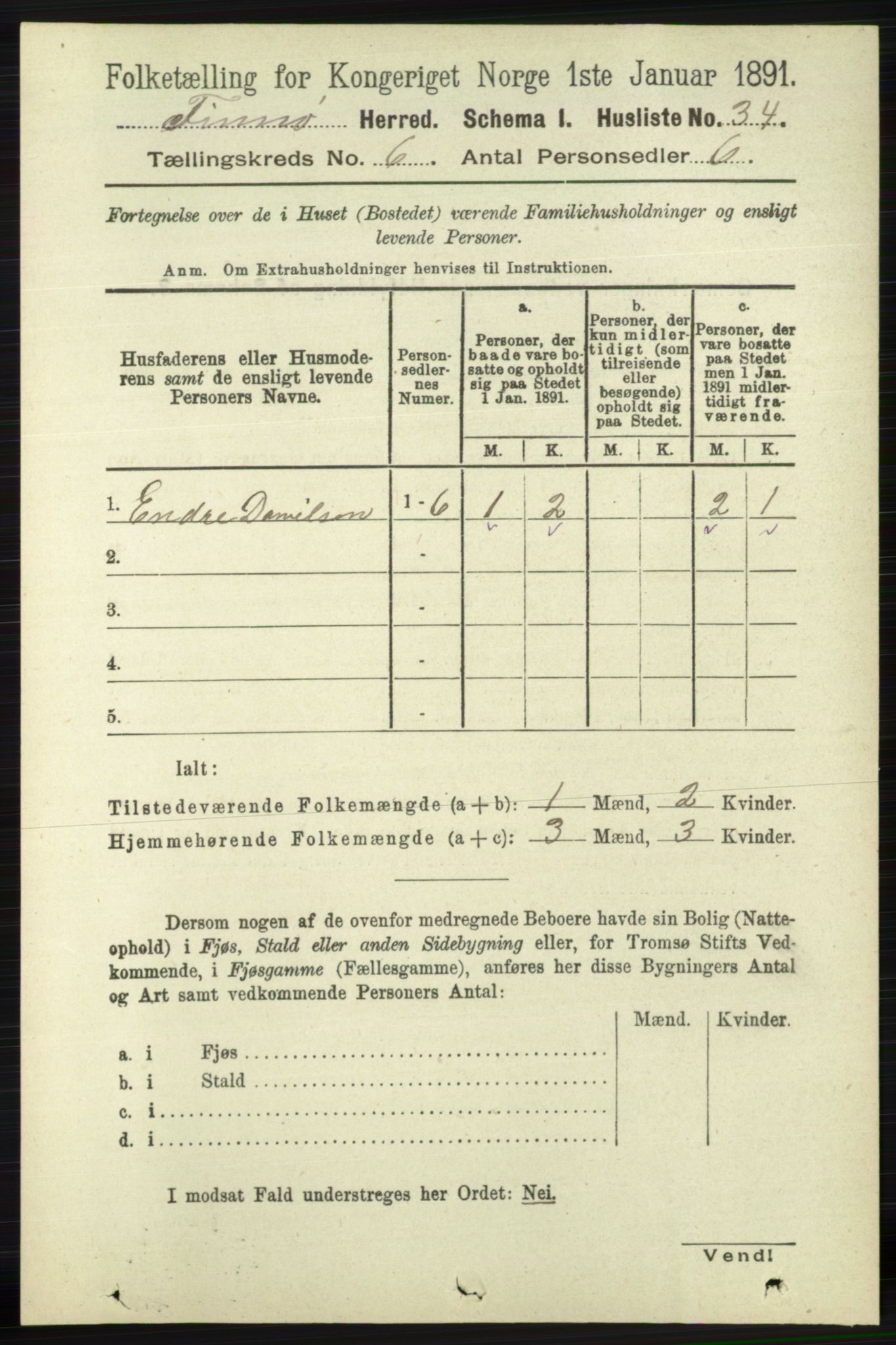 RA, 1891 census for 1141 Finnøy, 1891, p. 1277