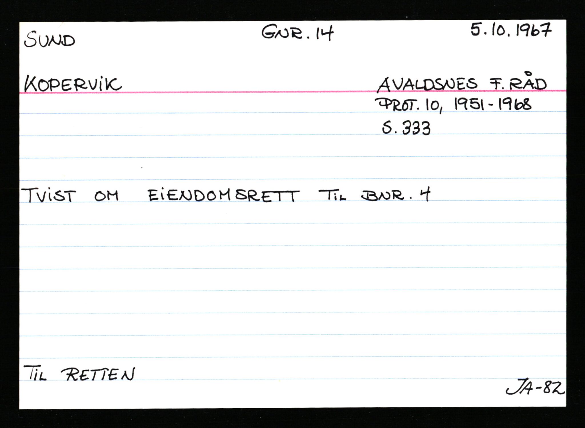 Statsarkivet i Stavanger, AV/SAST-A-101971/03/Y/Ym/L0056: Åstedskort sortert etter gårdsnavn: Stokkeland - Sund, 1600-1950, p. 681
