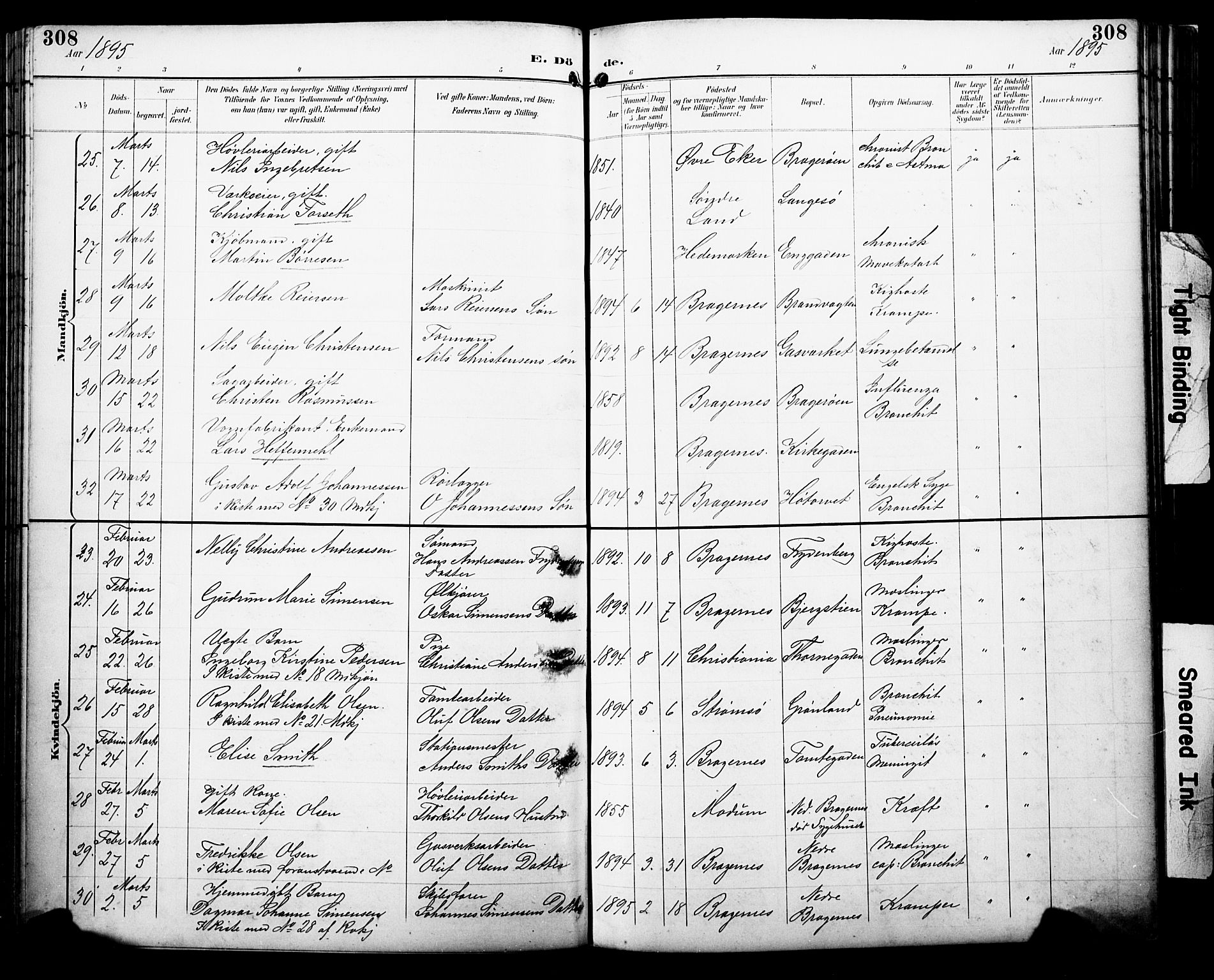 Bragernes kirkebøker, AV/SAKO-A-6/F/Fb/L0008: Parish register (official) no. II 8, 1894-1902, p. 308