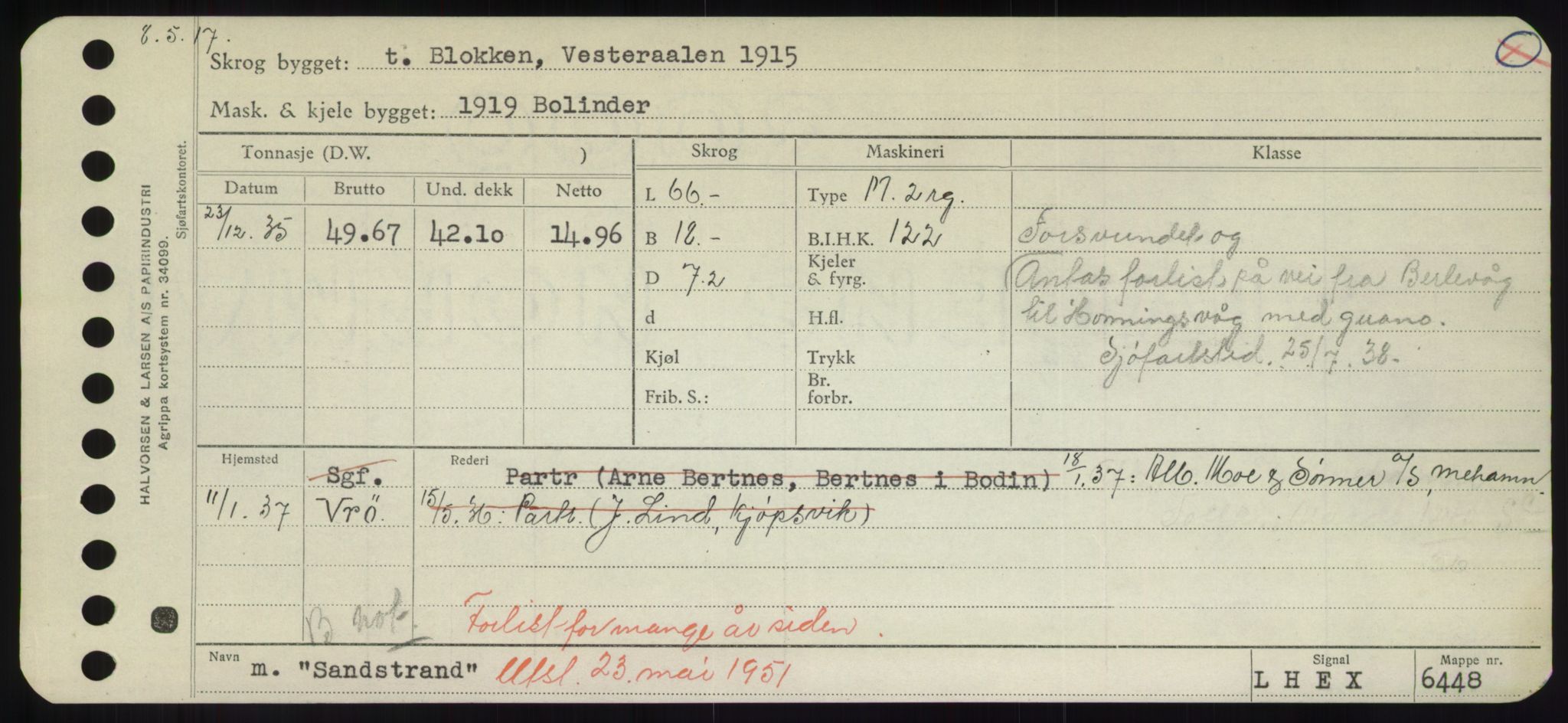 Sjøfartsdirektoratet med forløpere, Skipsmålingen, AV/RA-S-1627/H/Hd/L0032: Fartøy, San-Seve, p. 97