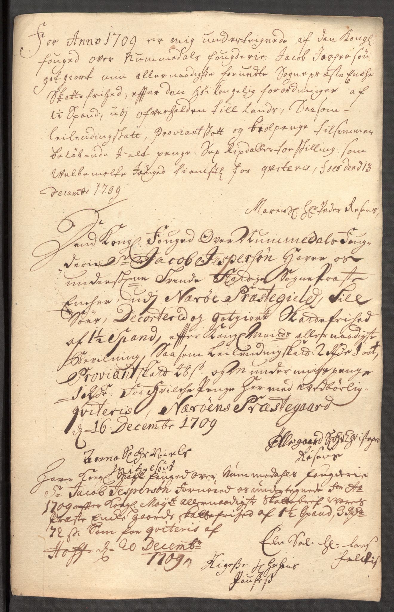 Rentekammeret inntil 1814, Reviderte regnskaper, Fogderegnskap, AV/RA-EA-4092/R64/L4431: Fogderegnskap Namdal, 1709-1710, p. 156