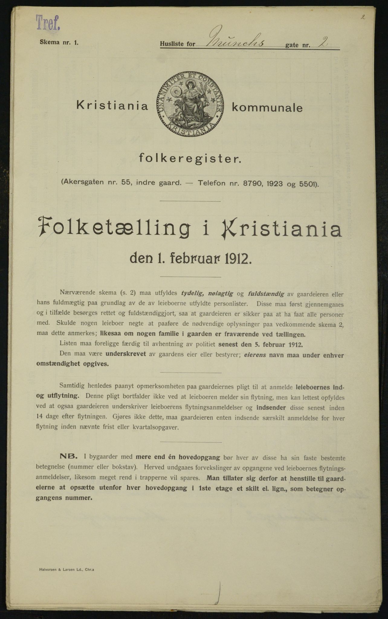 OBA, Municipal Census 1912 for Kristiania, 1912, p. 67129