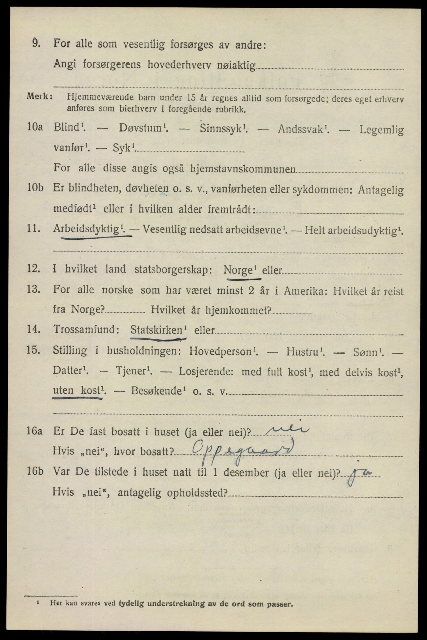 SAO, 1920 census for Spydeberg, 1920, p. 5116