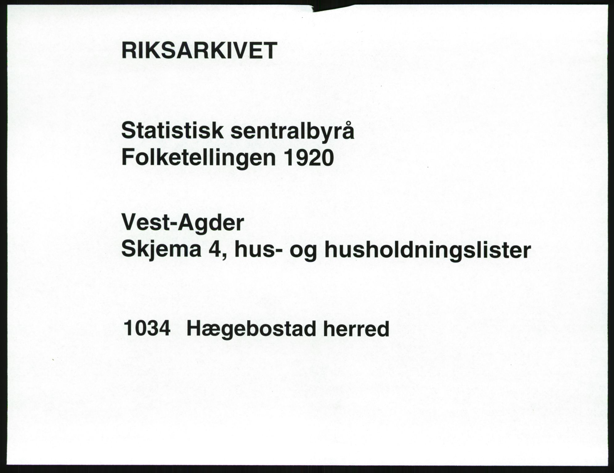 SAK, 1920 census for Hægebostad, 1920, p. 39