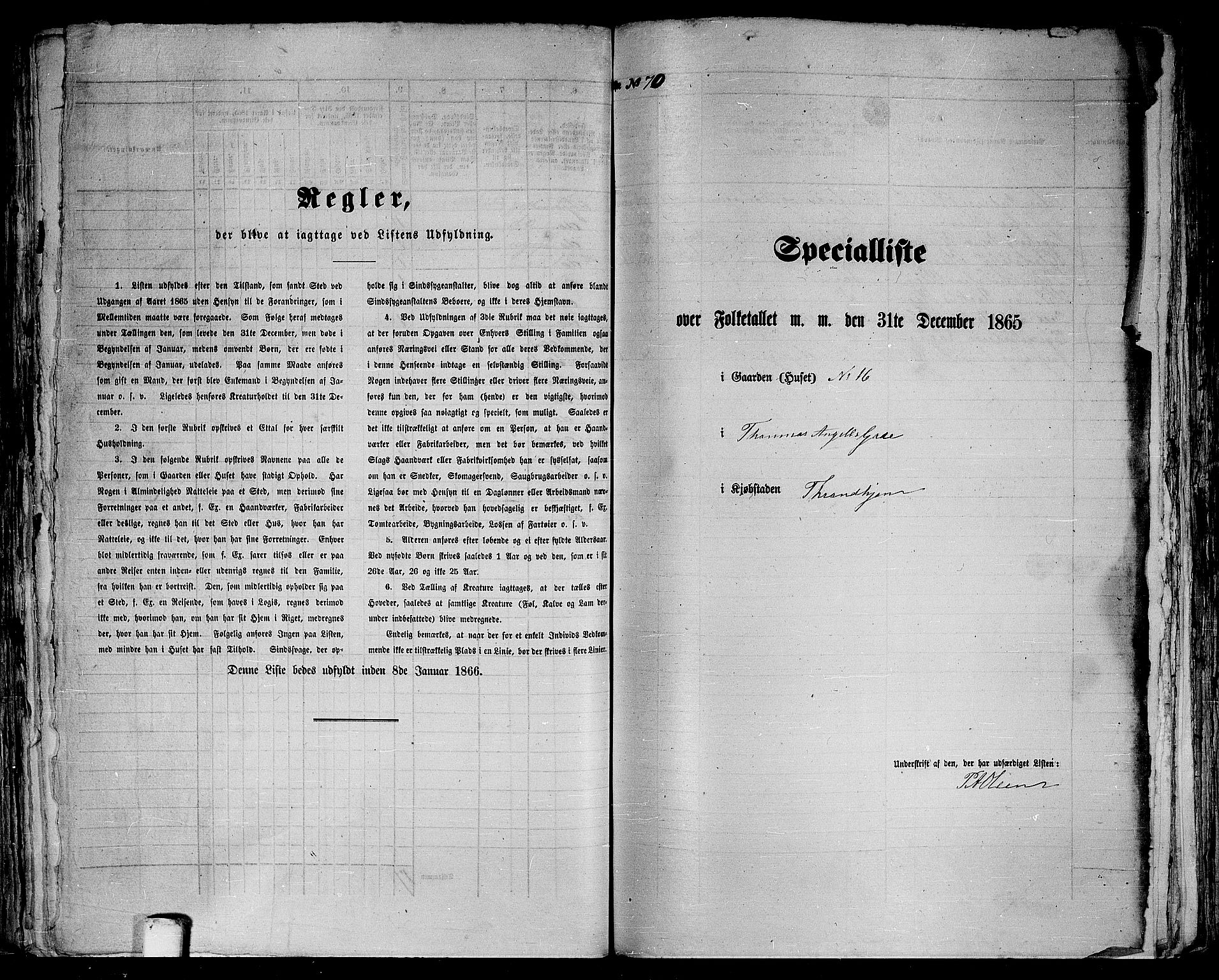 RA, 1865 census for Trondheim, 1865, p. 174