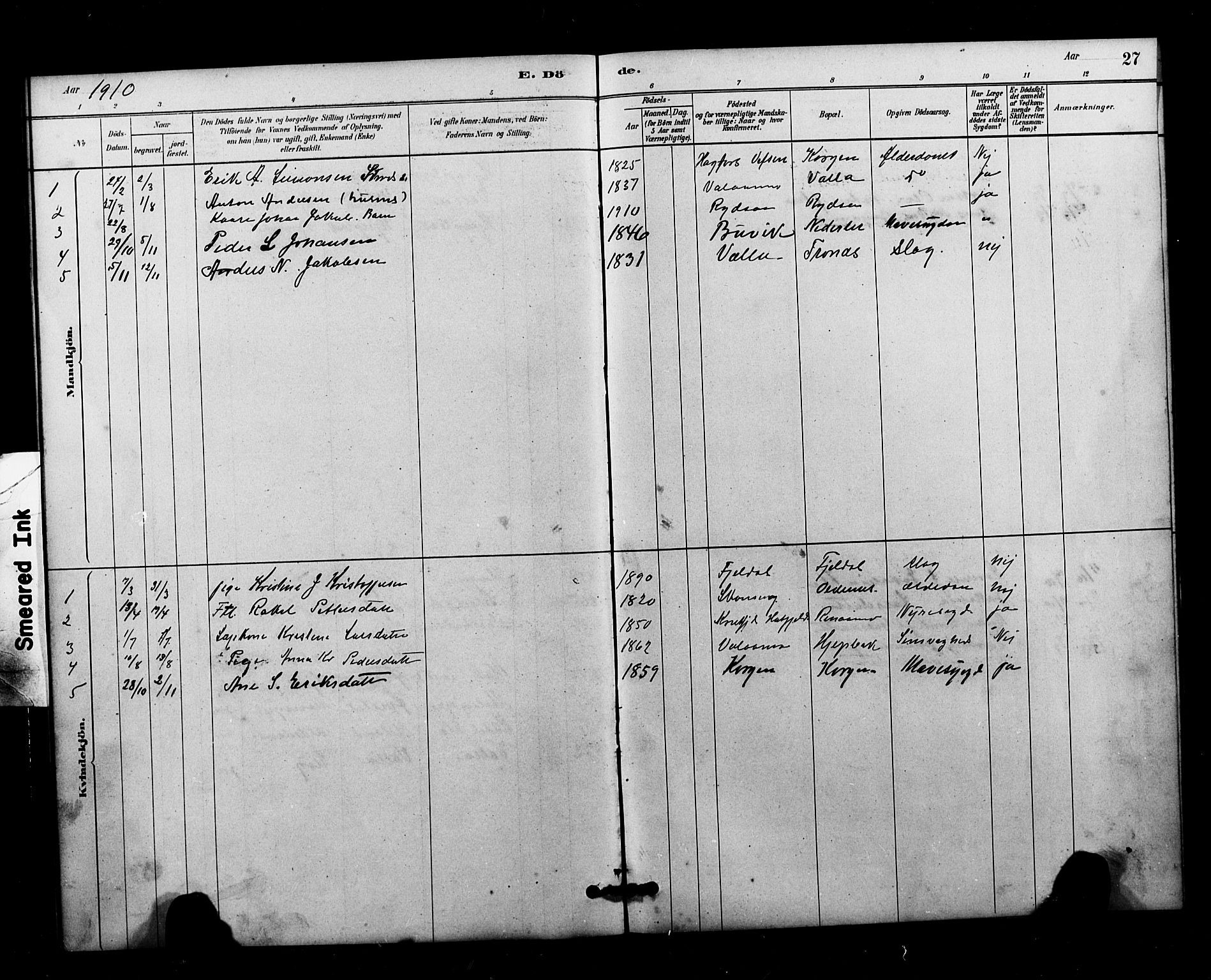 Ministerialprotokoller, klokkerbøker og fødselsregistre - Nordland, SAT/A-1459/826/L0382: Parish register (copy) no. 826C02, 1879-1914, p. 27