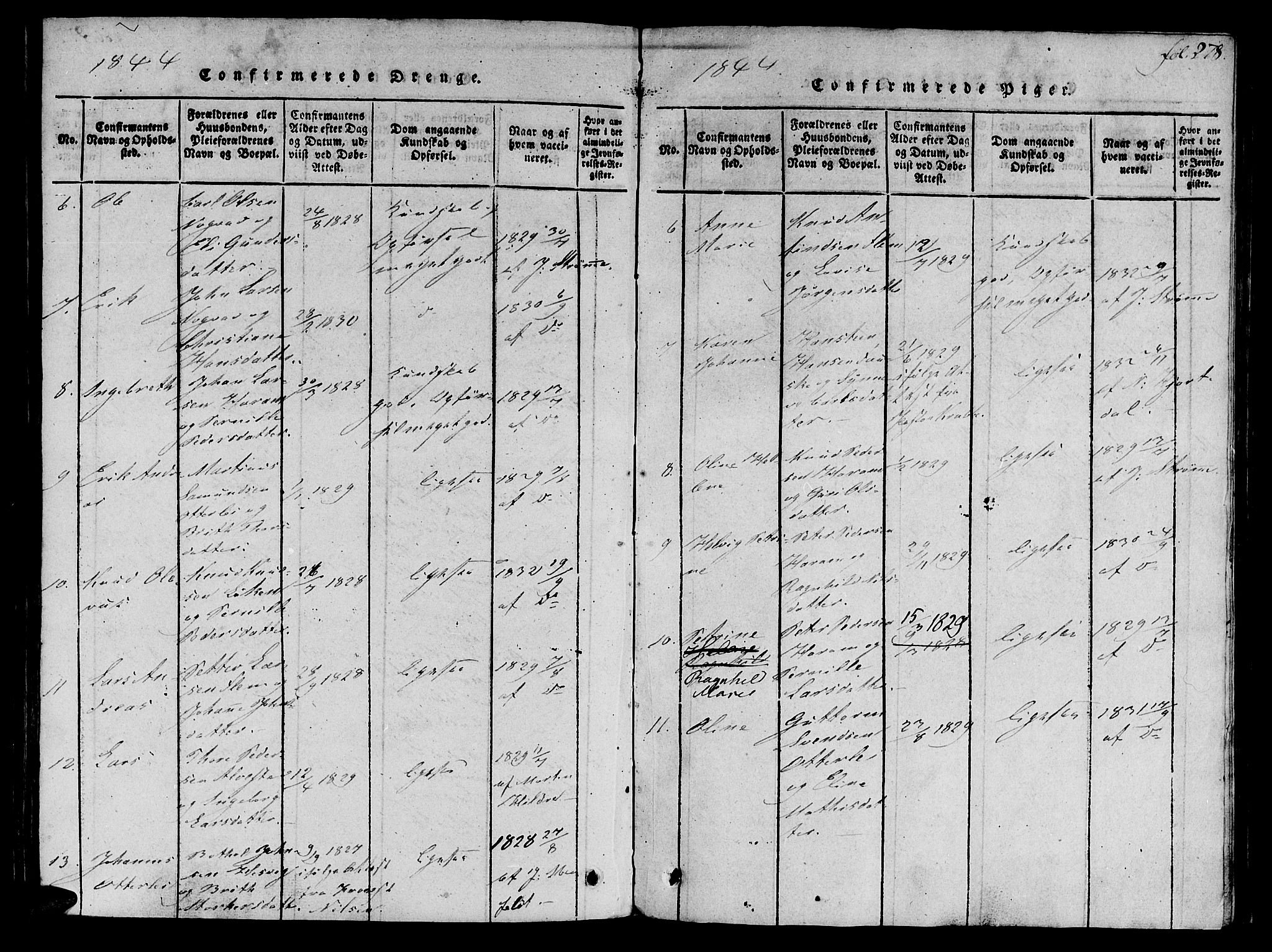 Ministerialprotokoller, klokkerbøker og fødselsregistre - Møre og Romsdal, SAT/A-1454/536/L0495: Parish register (official) no. 536A04, 1818-1847, p. 278