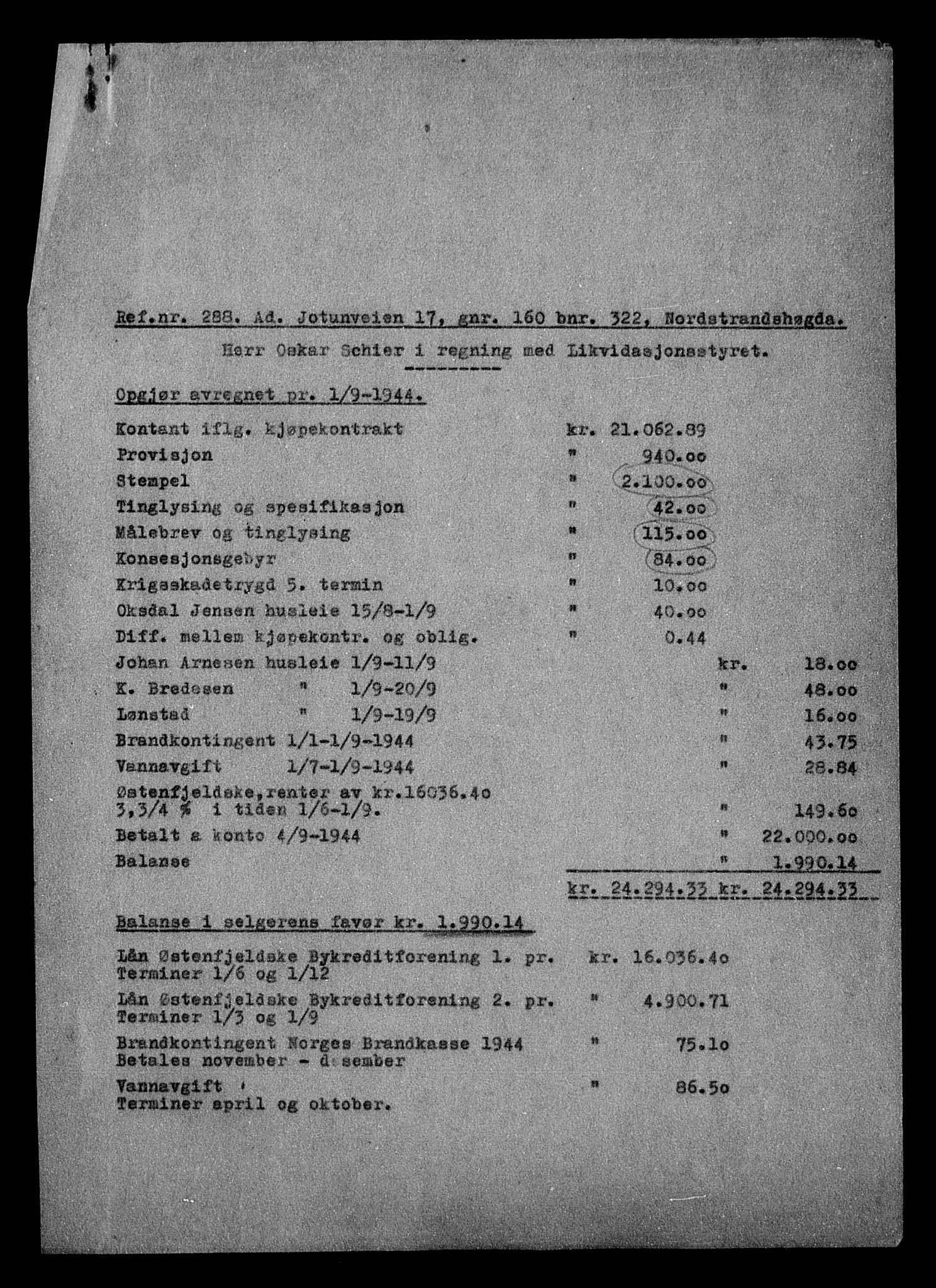 Justisdepartementet, Tilbakeføringskontoret for inndratte formuer, AV/RA-S-1564/H/Hc/Hcc/L0940: --, 1945-1947, p. 203