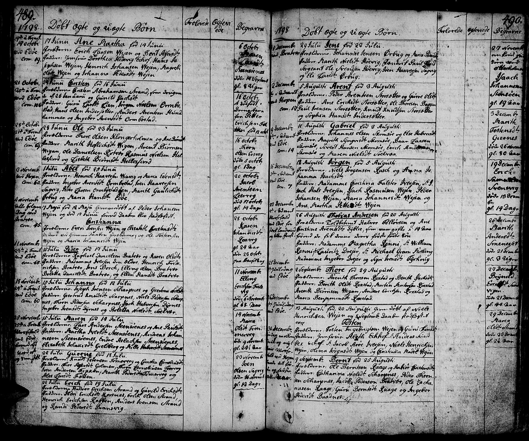 Ministerialprotokoller, klokkerbøker og fødselsregistre - Møre og Romsdal, AV/SAT-A-1454/581/L0932: Parish register (official) no. 581A02, 1767-1823, p. 489-490