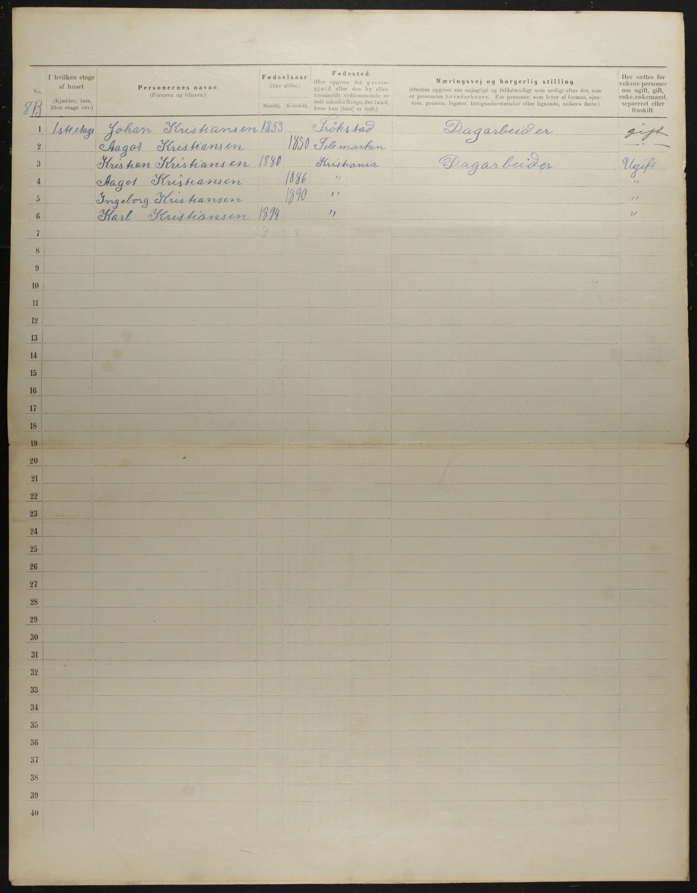 OBA, Municipal Census 1901 for Kristiania, 1901, p. 3464