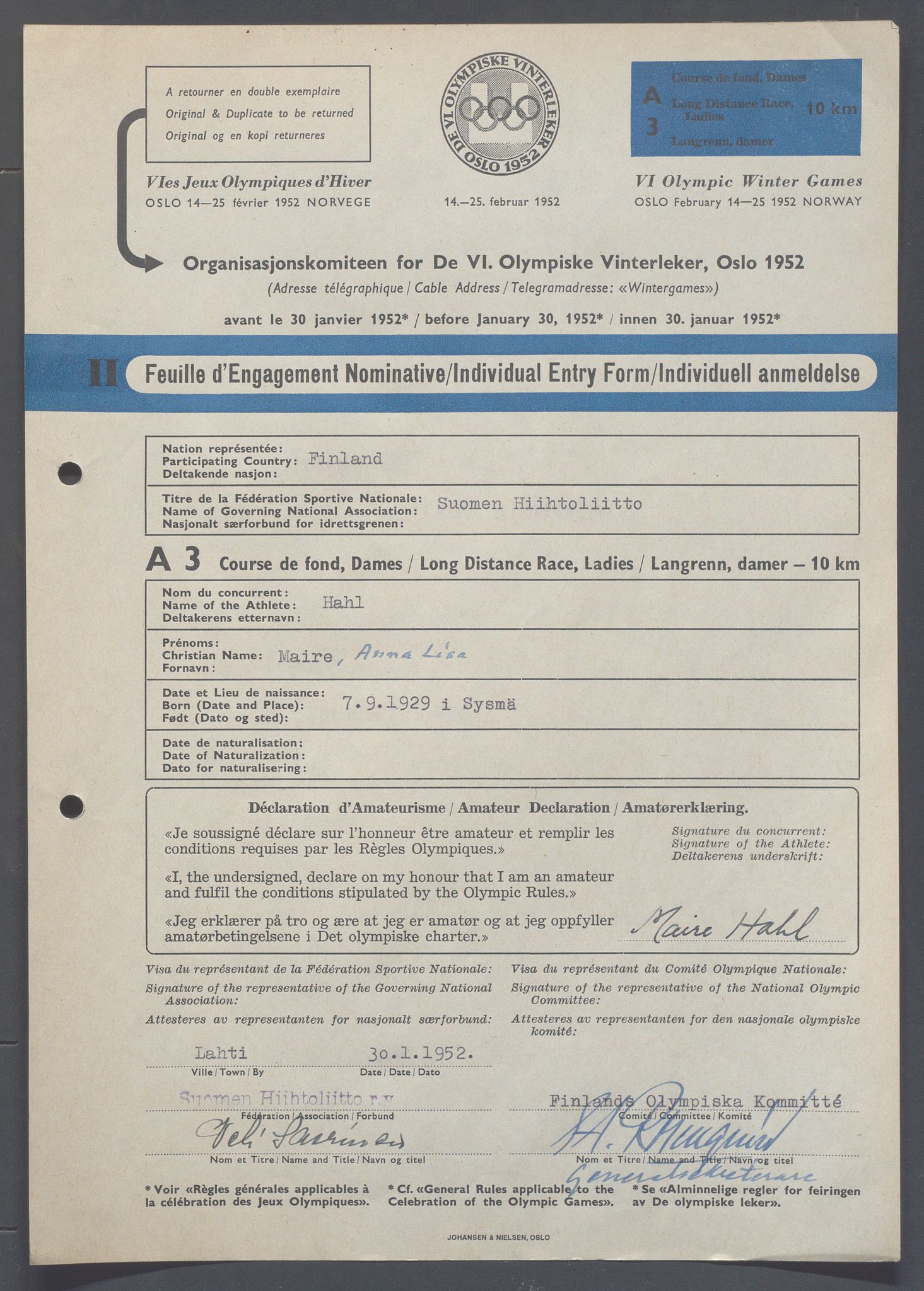 Organisasjonskomiteen for de VI. olympiske vinterleker, OBA/A-20130/H/Ha, 1951-1952, p. 159