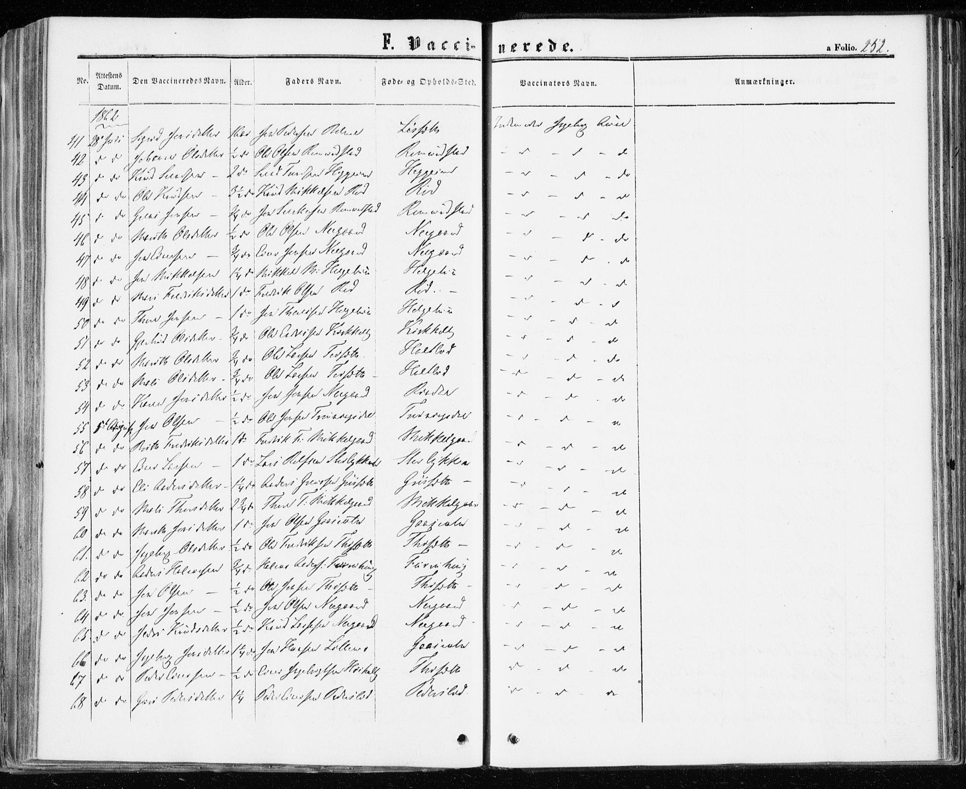 Ministerialprotokoller, klokkerbøker og fødselsregistre - Møre og Romsdal, AV/SAT-A-1454/598/L1067: Parish register (official) no. 598A01, 1858-1871, p. 252