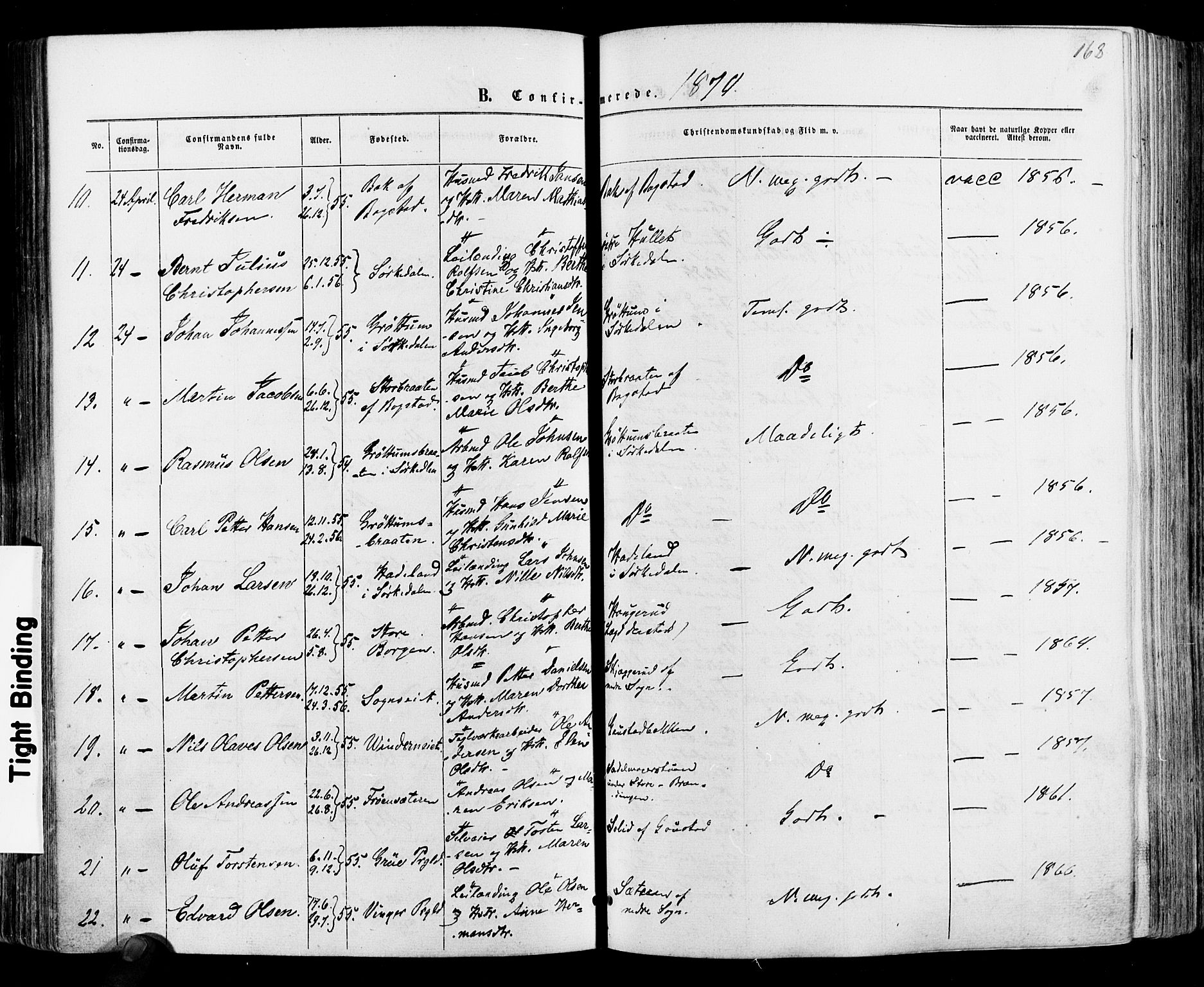 Vestre Aker prestekontor Kirkebøker, AV/SAO-A-10025/F/Fa/L0005: Parish register (official) no. 5, 1859-1877, p. 168