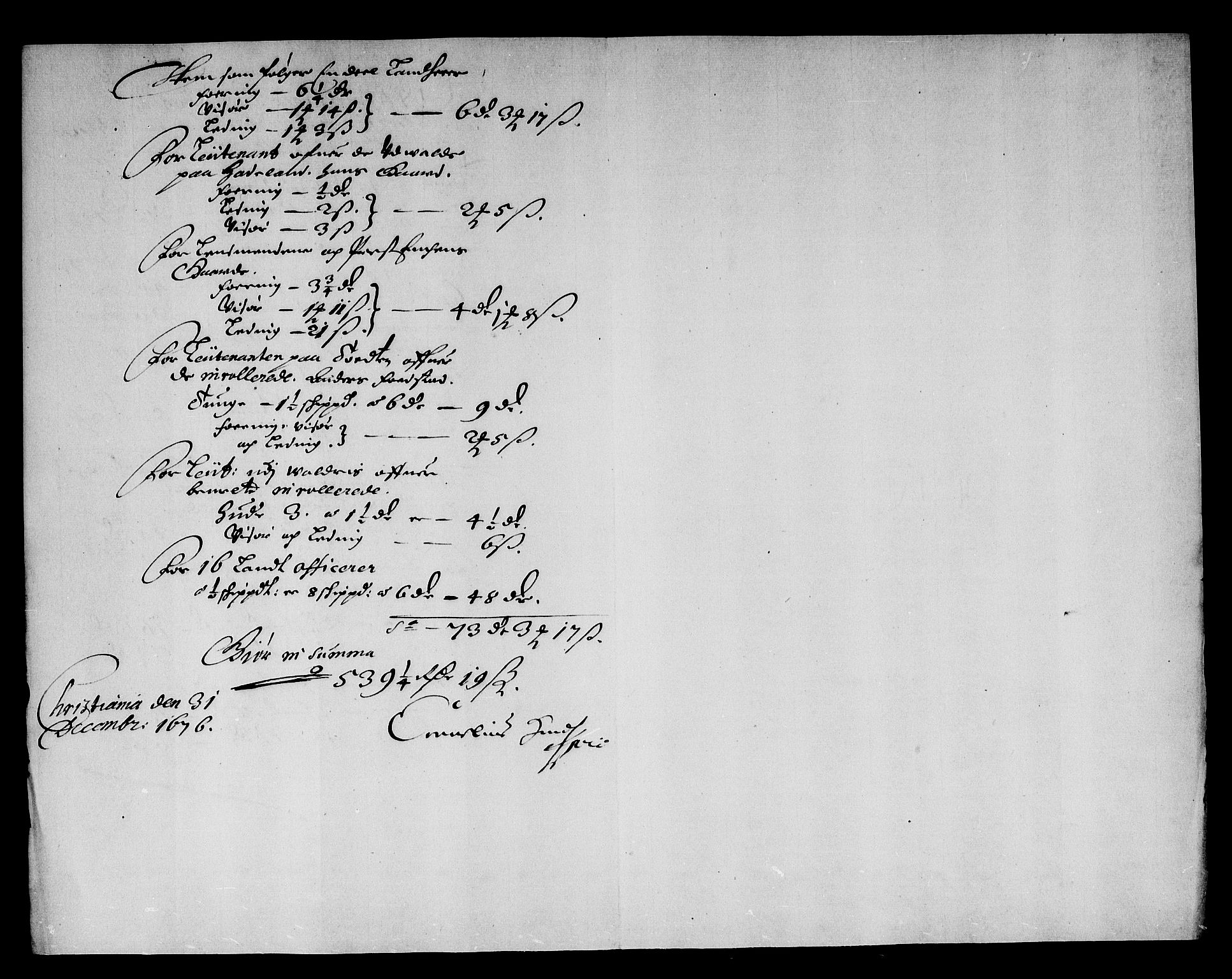 Rentekammeret inntil 1814, Reviderte regnskaper, Stiftamtstueregnskaper, Landkommissariatet på Akershus og Akershus stiftamt, AV/RA-EA-5869/R/Rb/L0119: Akershus stiftamt, 1676