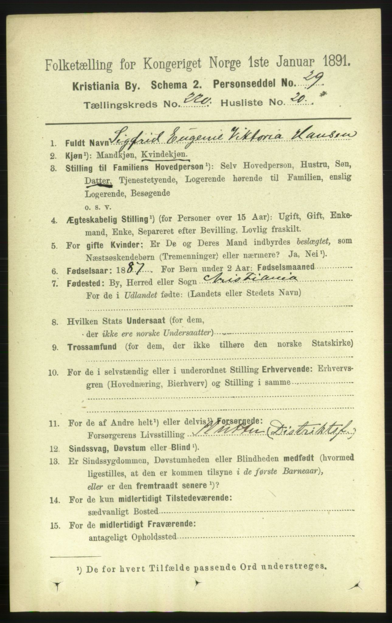 RA, 1891 census for 0301 Kristiania, 1891, p. 131701