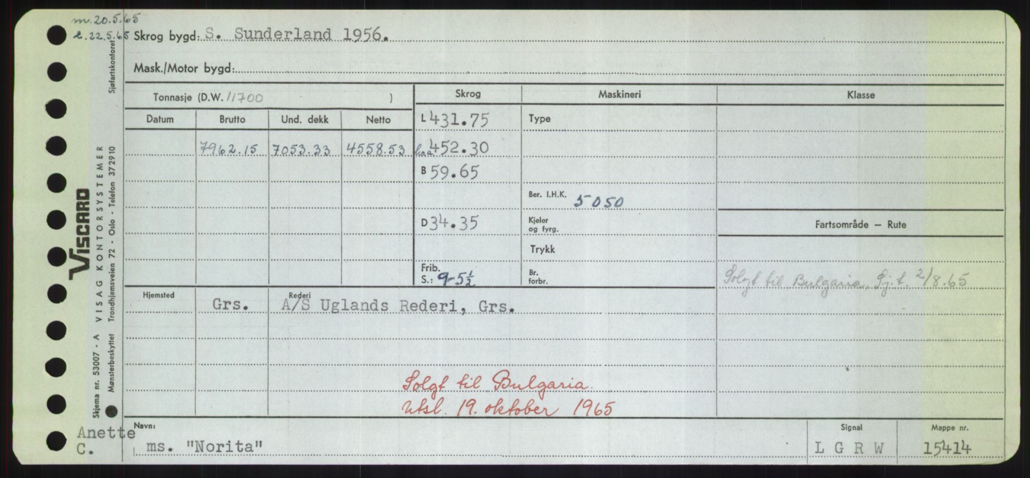 Sjøfartsdirektoratet med forløpere, Skipsmålingen, RA/S-1627/H/Hd/L0027: Fartøy, Norhop-Nør, p. 21