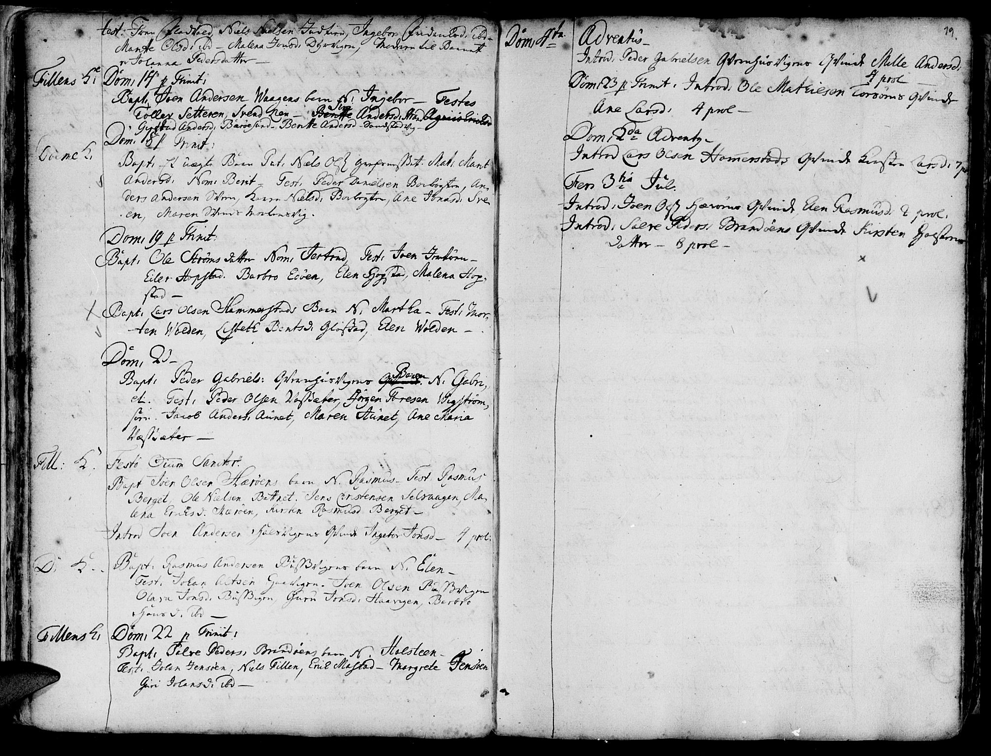 Ministerialprotokoller, klokkerbøker og fødselsregistre - Sør-Trøndelag, SAT/A-1456/634/L0525: Parish register (official) no. 634A01, 1736-1775, p. 19