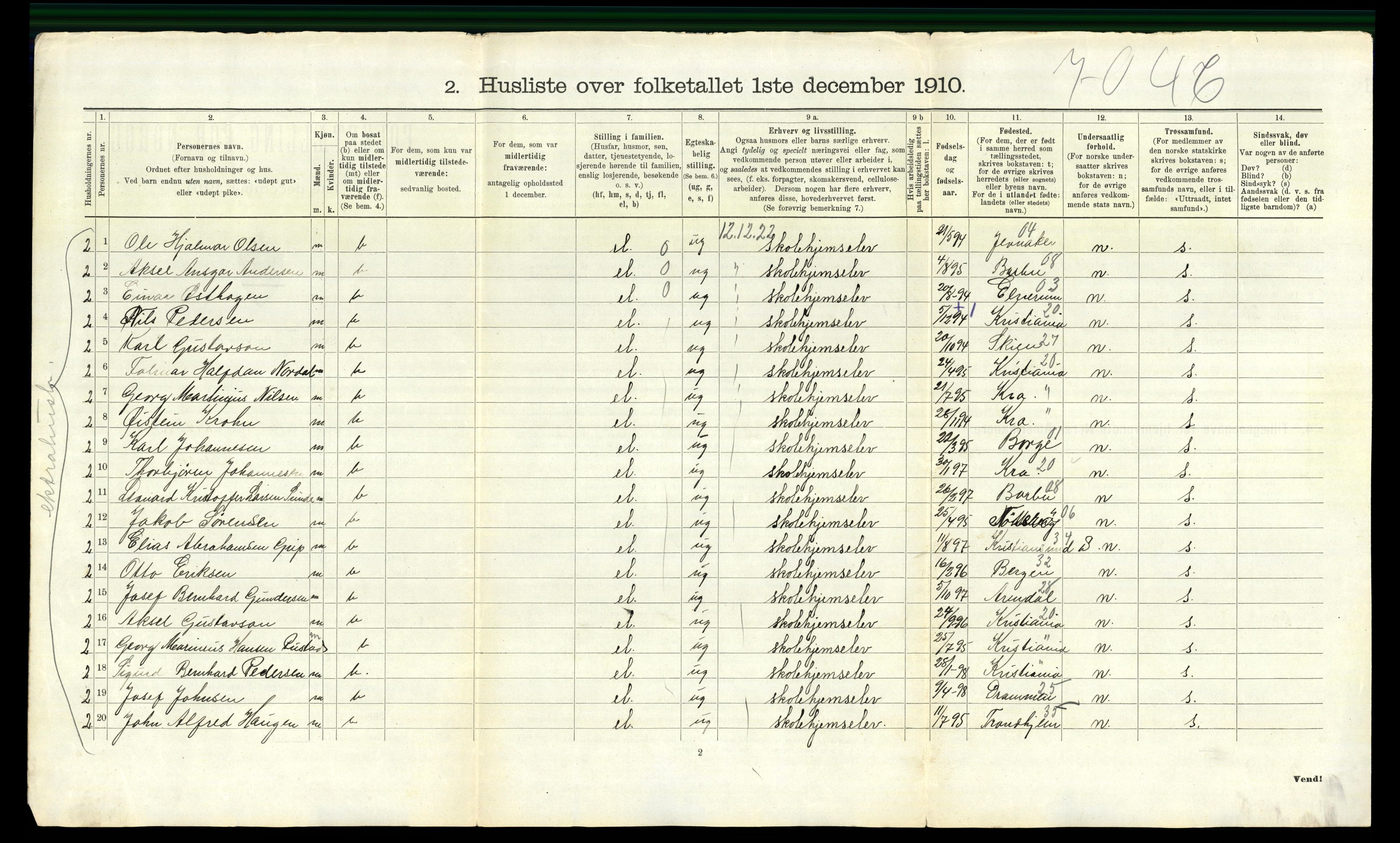 RA, 1910 census for Borre, 1910, p. 628