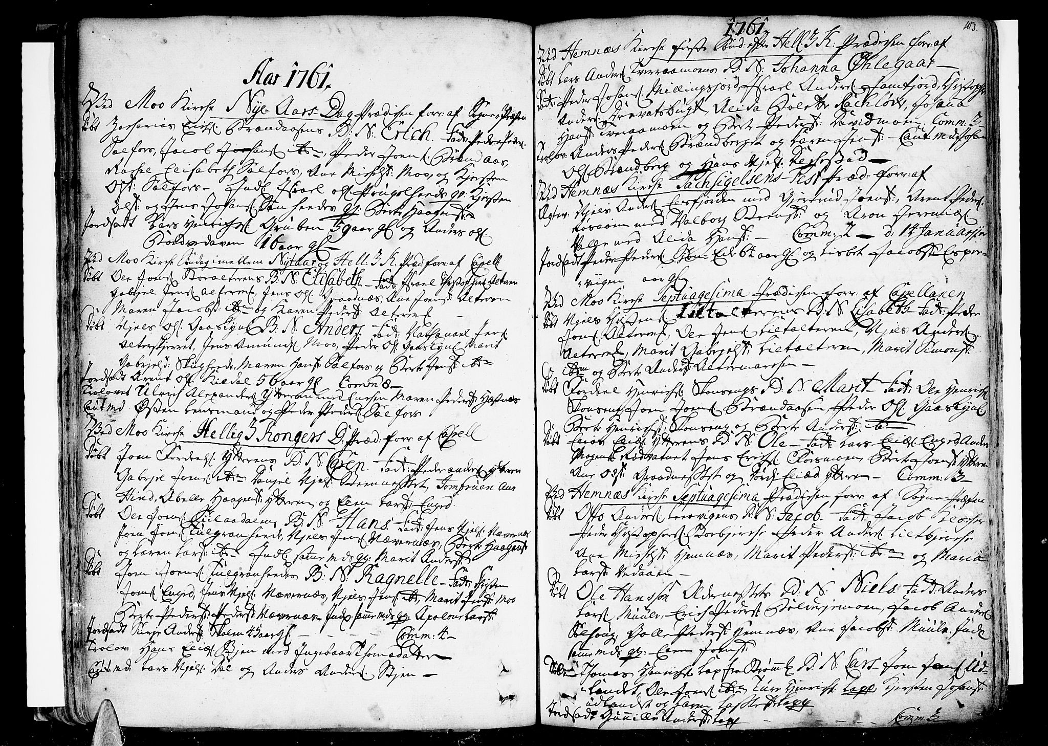 Ministerialprotokoller, klokkerbøker og fødselsregistre - Nordland, SAT/A-1459/825/L0348: Parish register (official) no. 825A04, 1752-1788, p. 103