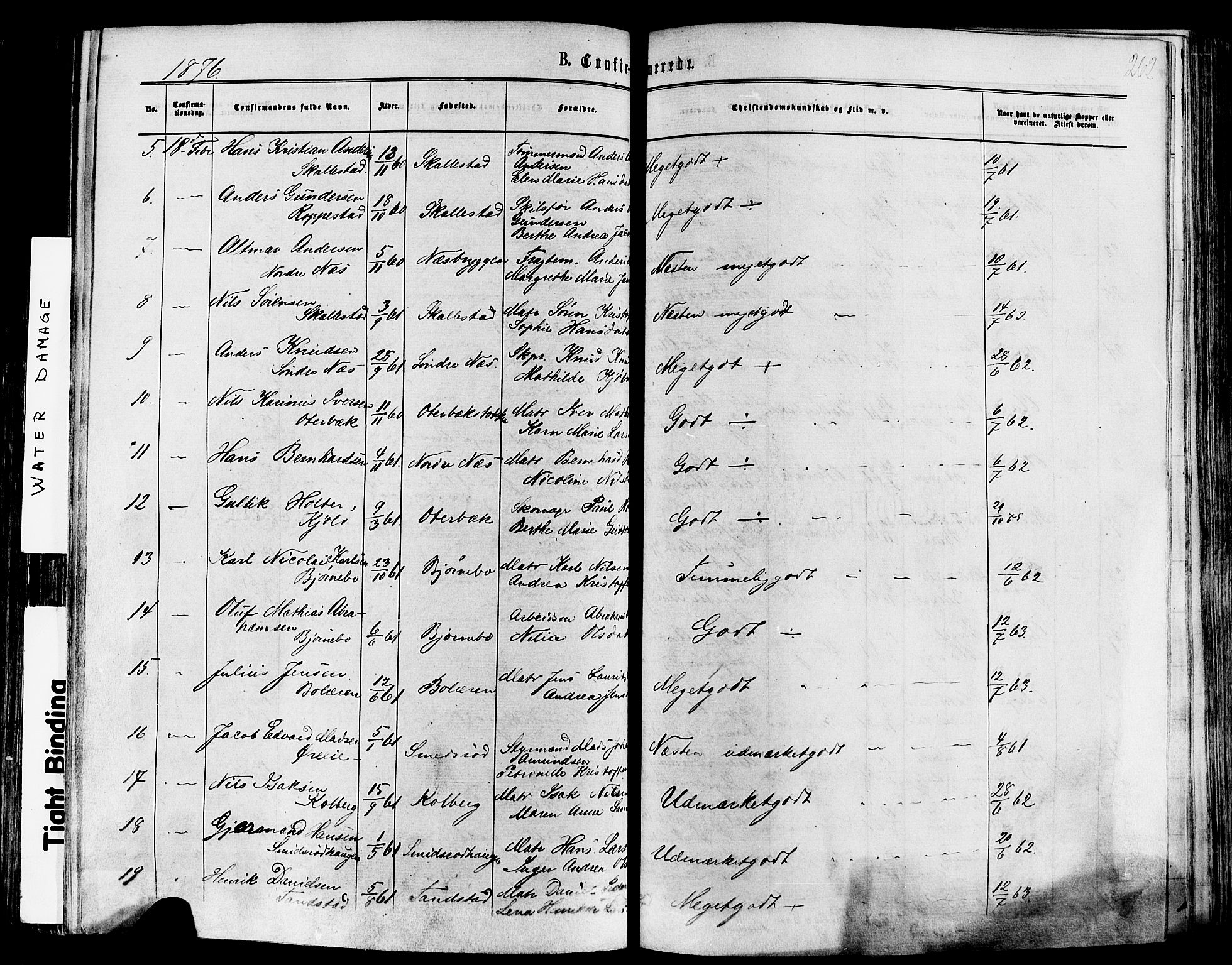 Nøtterøy kirkebøker, SAKO/A-354/F/Fa/L0007: Parish register (official) no. I 7, 1865-1877, p. 262