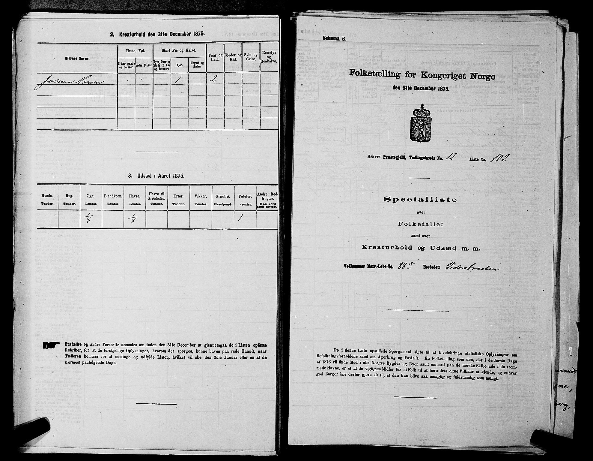 RA, 1875 census for 0220P Asker, 1875, p. 2259