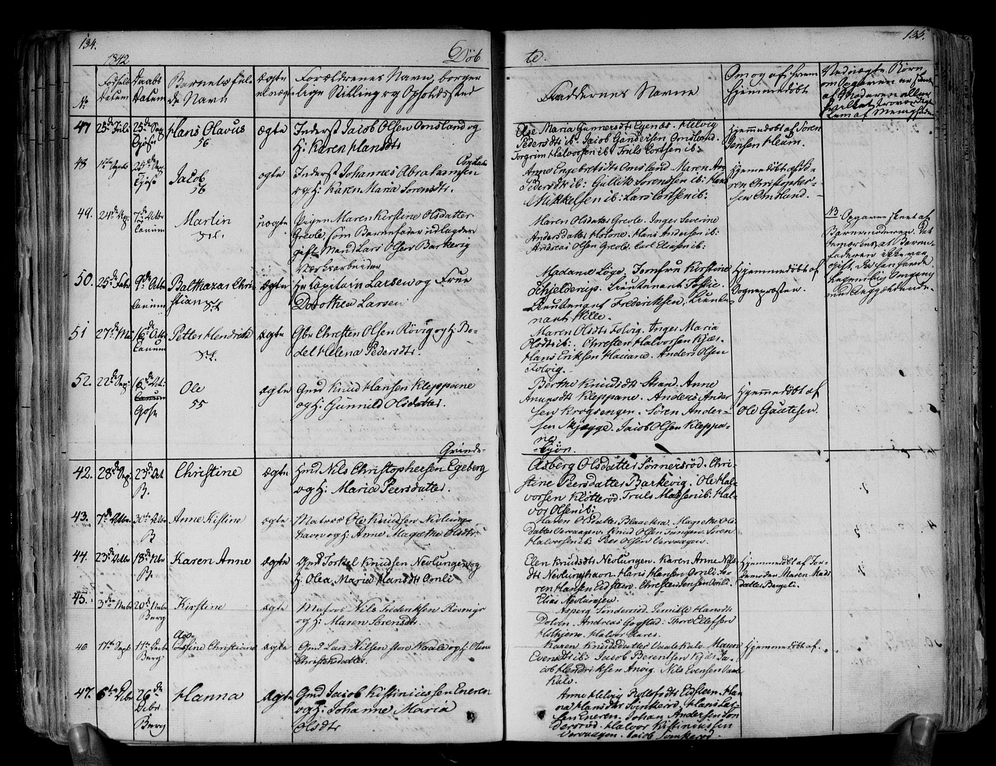 Brunlanes kirkebøker, AV/SAKO-A-342/F/Fa/L0003: Parish register (official) no. I 3, 1834-1845, p. 134-135