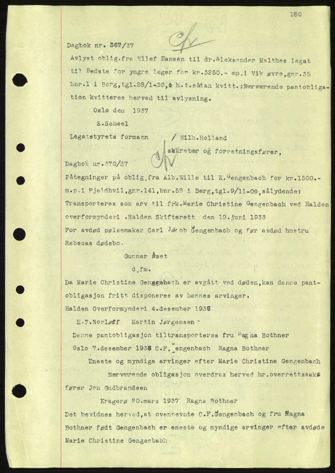 Idd og Marker sorenskriveri, AV/SAO-A-10283/G/Gb/Gbc/L0001: Mortgage book no. B1-3, 1936-1939, Diary no: : 367/1937