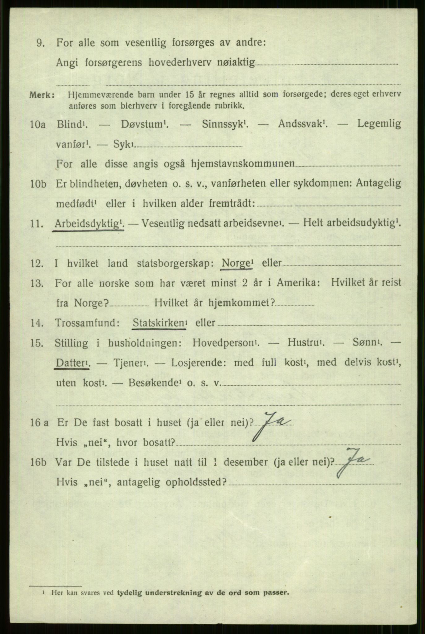 SAB, 1920 census for Voss, 1920, p. 18922